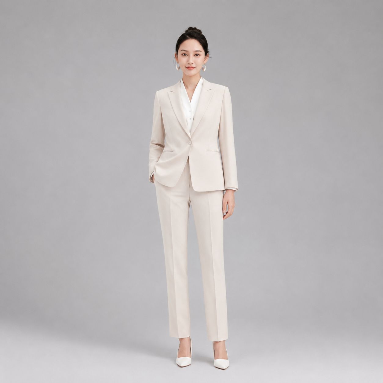 雅居尚品 女款时尚单西(米色)