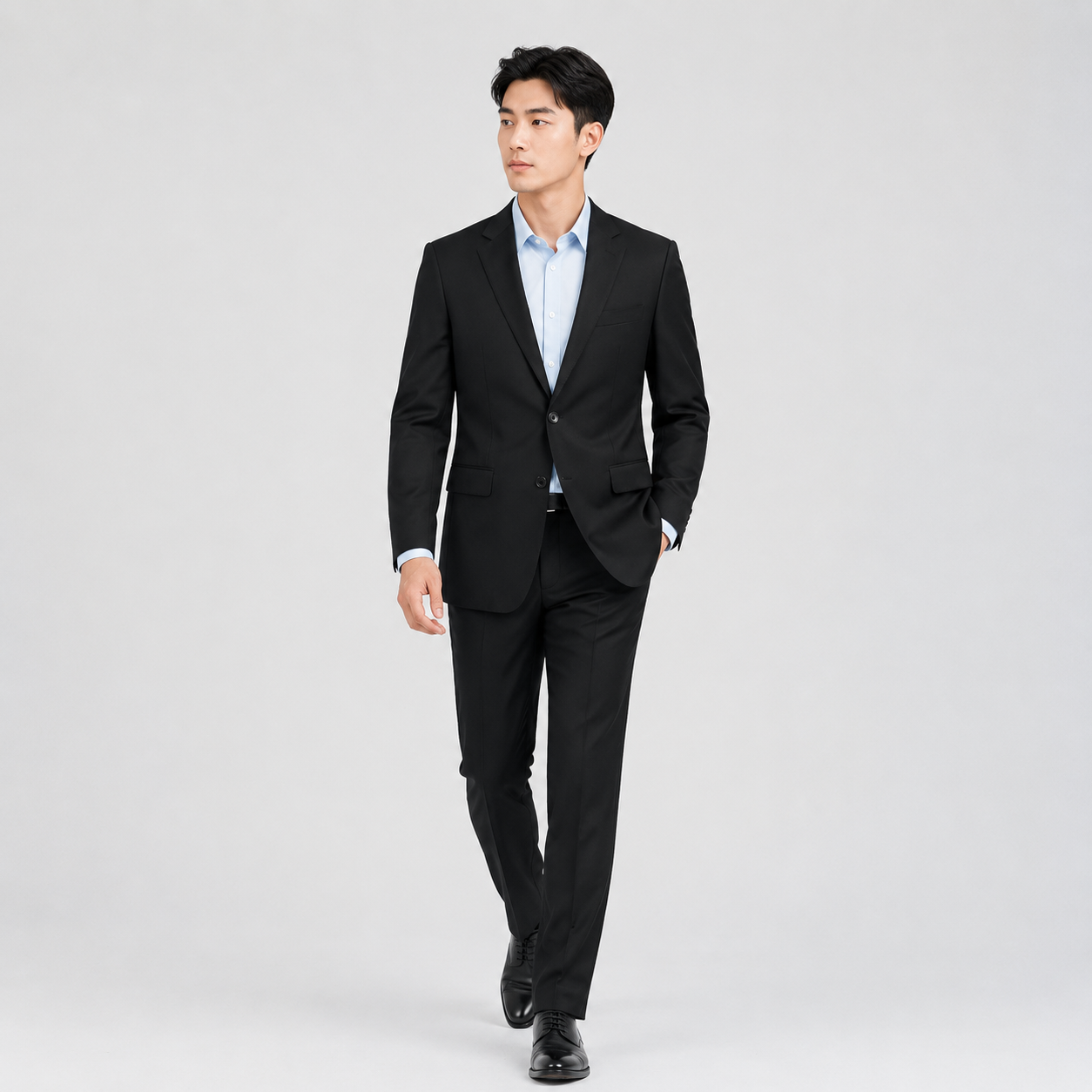 雅居尚品 男式粘纤混纺套西(黑色)
