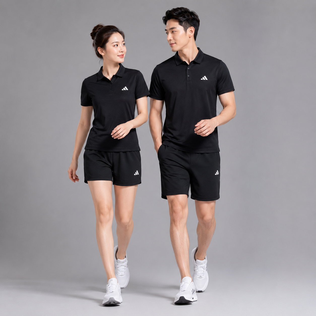阿迪达斯 男女同款运动POLO短袖