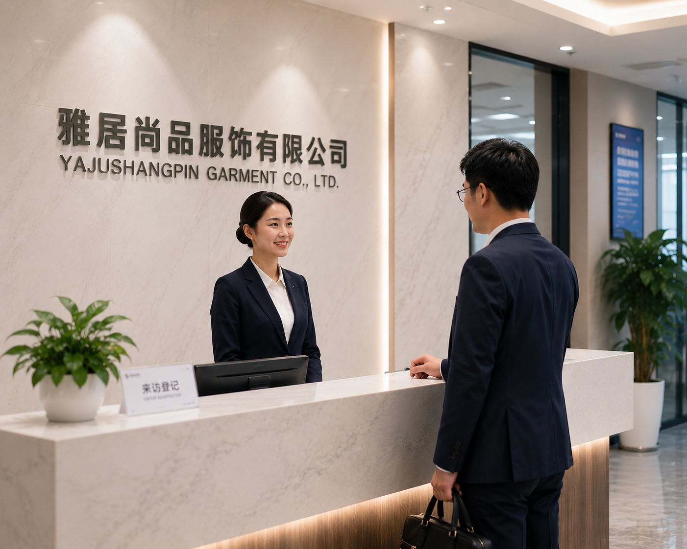 行政前台职业装参考：花几十万装修前台，却忽略了站在那里的人