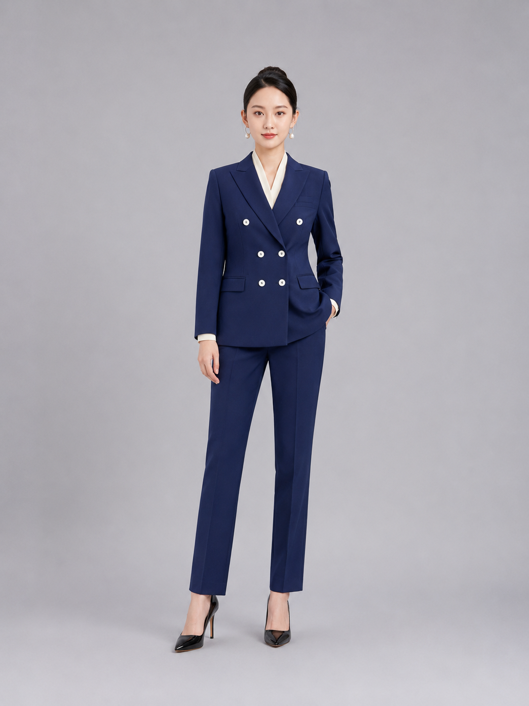 雅居尚品 女款时尚单西(藏蓝)