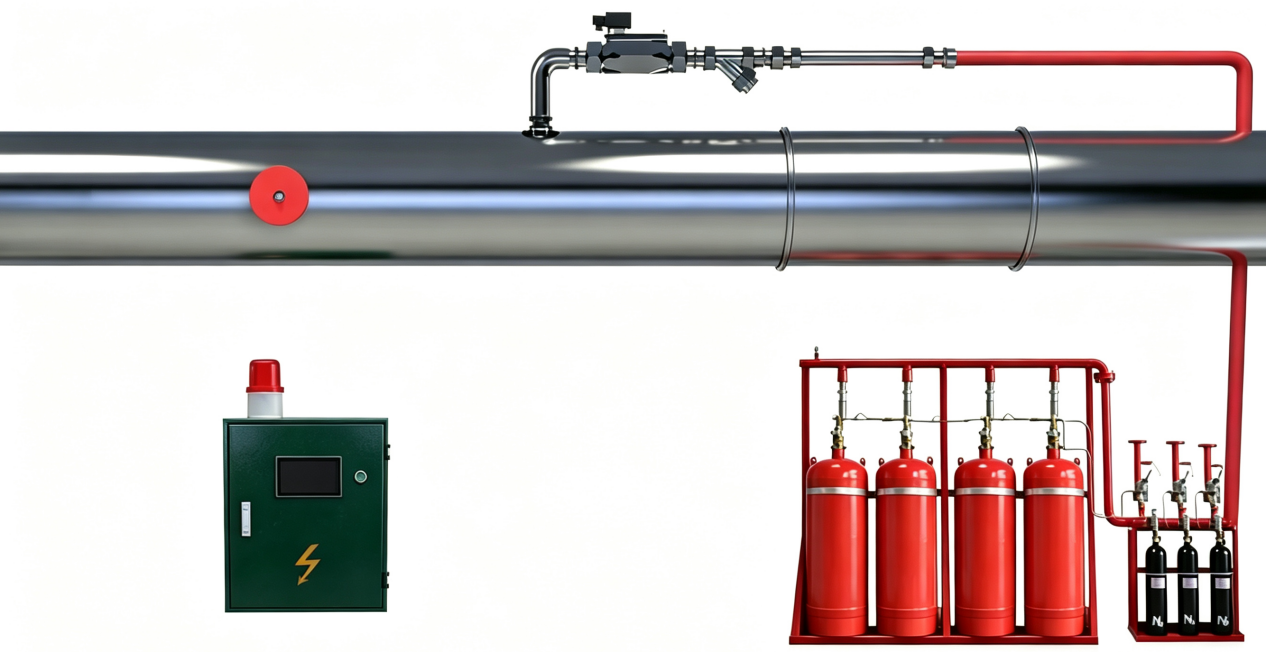 Spark detection and extinguishing system