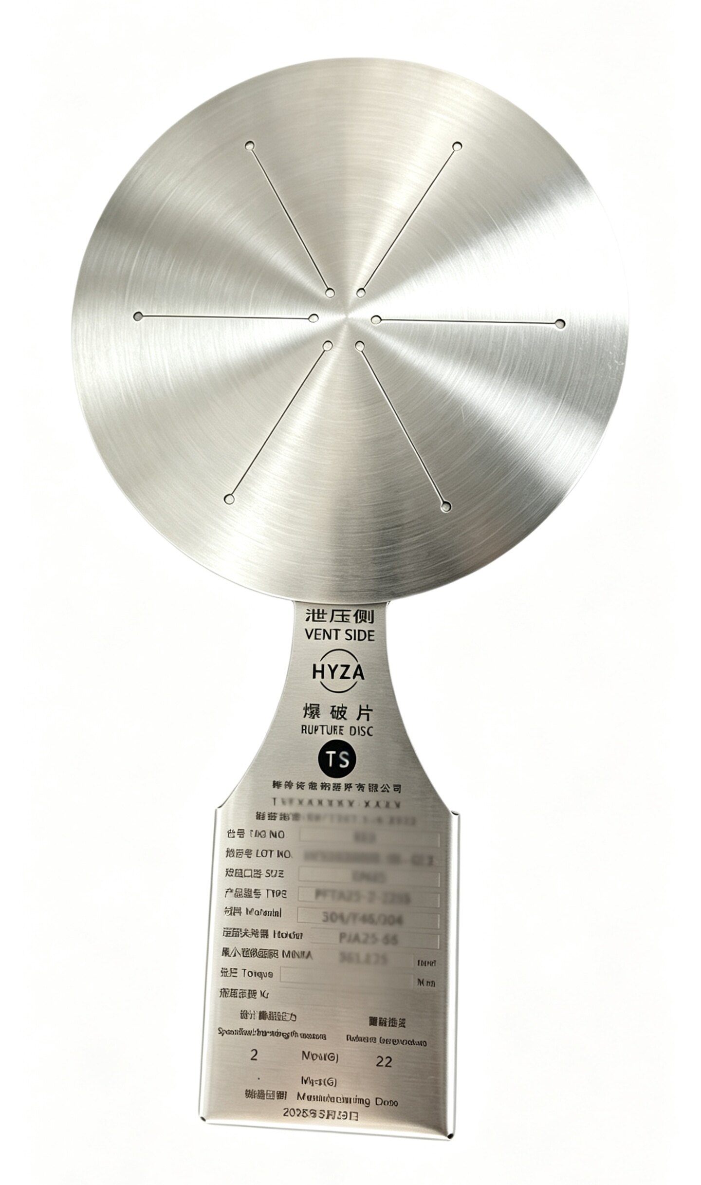 Flat Spacing Bursting Disc (PF)