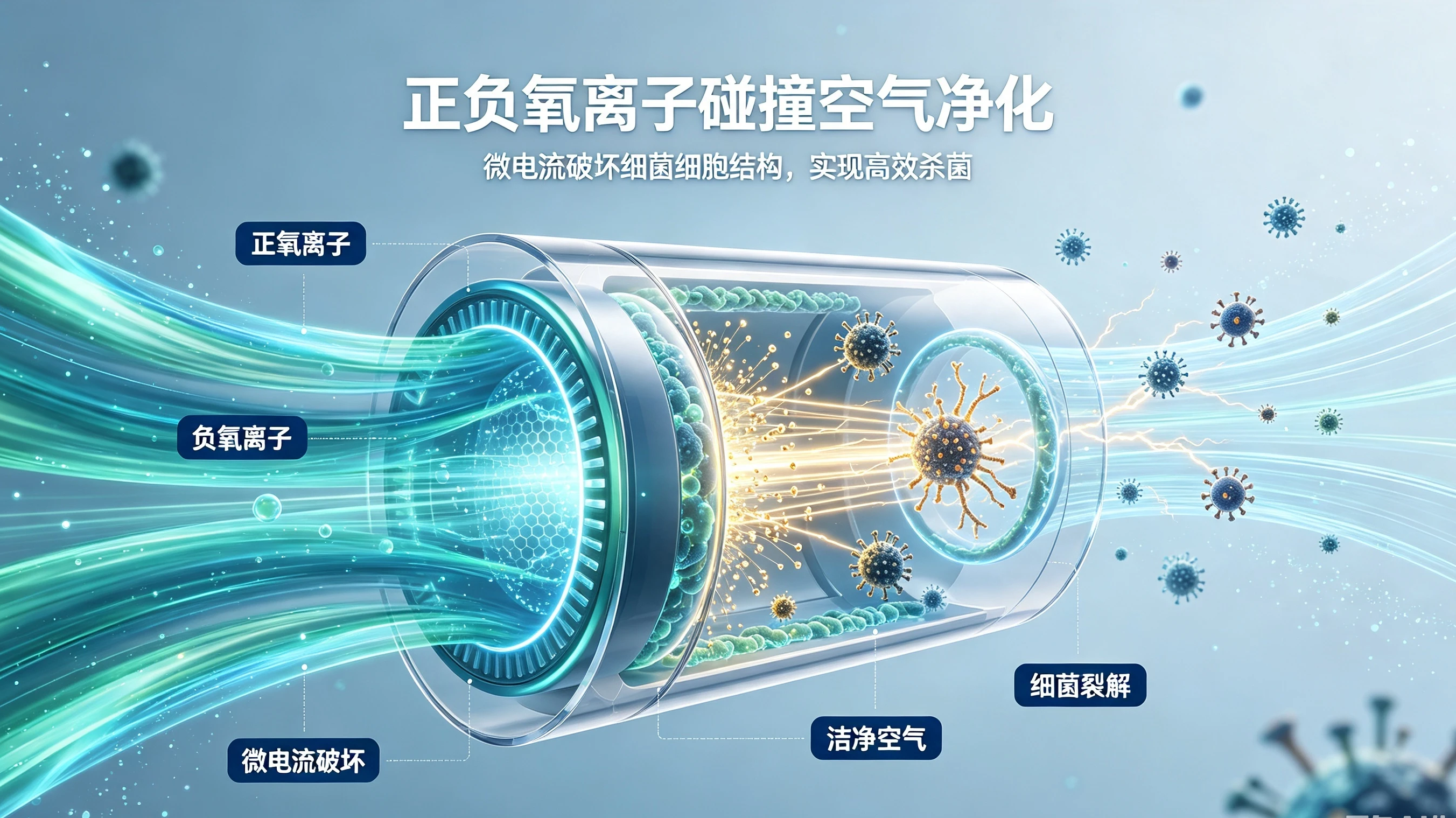 Non-balanced positive and negative oxygen ion purification technology
