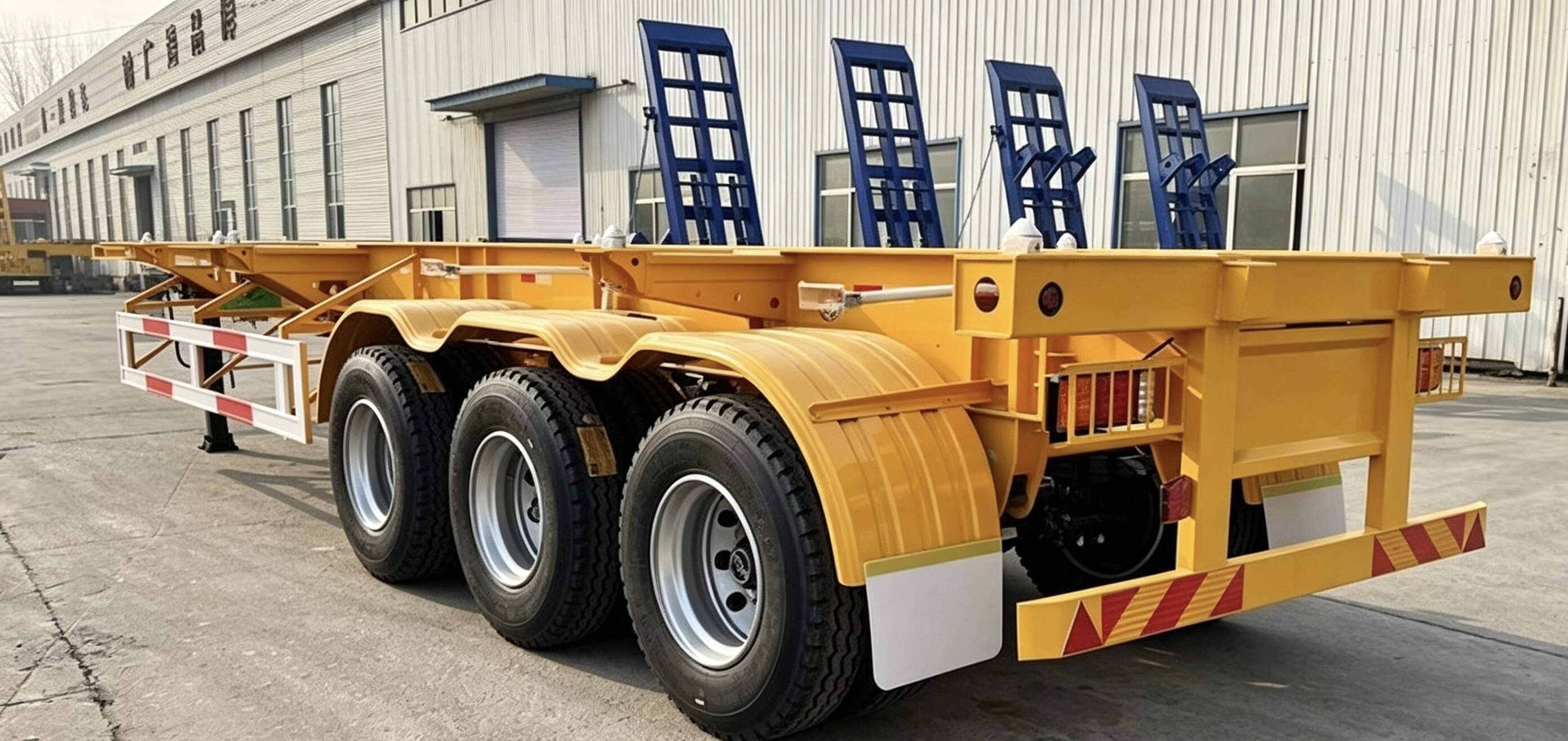 3 Axle 40ft Skeleton Container Semi Trailer for Shipping Line