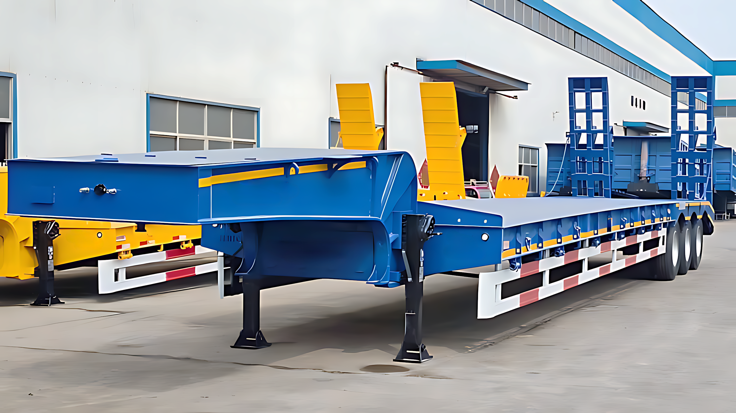 3 Axle 60 Ton Lowbed Semi Trailer for Excavator and Heavy Equipment view 1