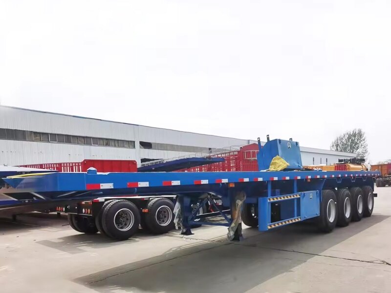 4 Axle Heavy Duty Flatbed Semi Trailer 80 Tons Capacity detail view 2