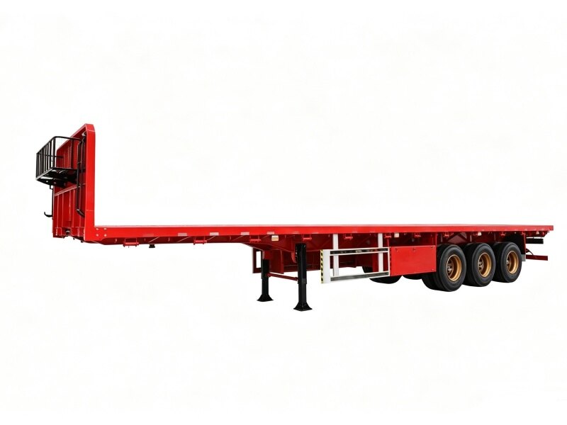 Tri Axle 45ft Flatbed Semi Trailer for Heavy Cargo Transport
