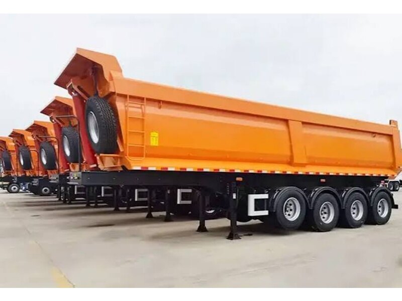 4 Axle 80 Tons Rear Dump Semi Trailer with HYVA Hydraulic Cylinder detail view 2