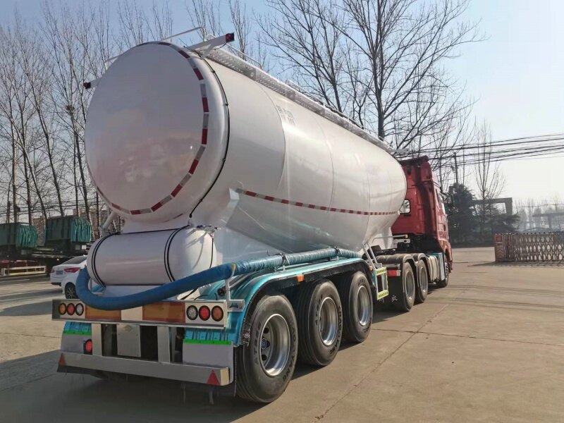 3 Axle Cement Silo Semi Trailer with Weichai Engine and Compressor view 1