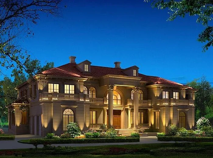 Guangzhou Spanish-Style Villa Roman Column Portico Lighting - Residential Landscape Lighting Project Real-Image Showcase