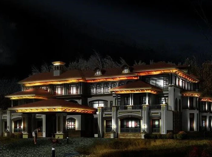 Illumination for Traditional Chinese Double-Eave Roofs in Beijing Villas