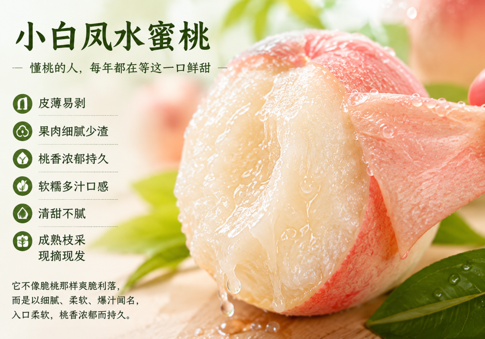 小白凤水蜜桃产品卖点