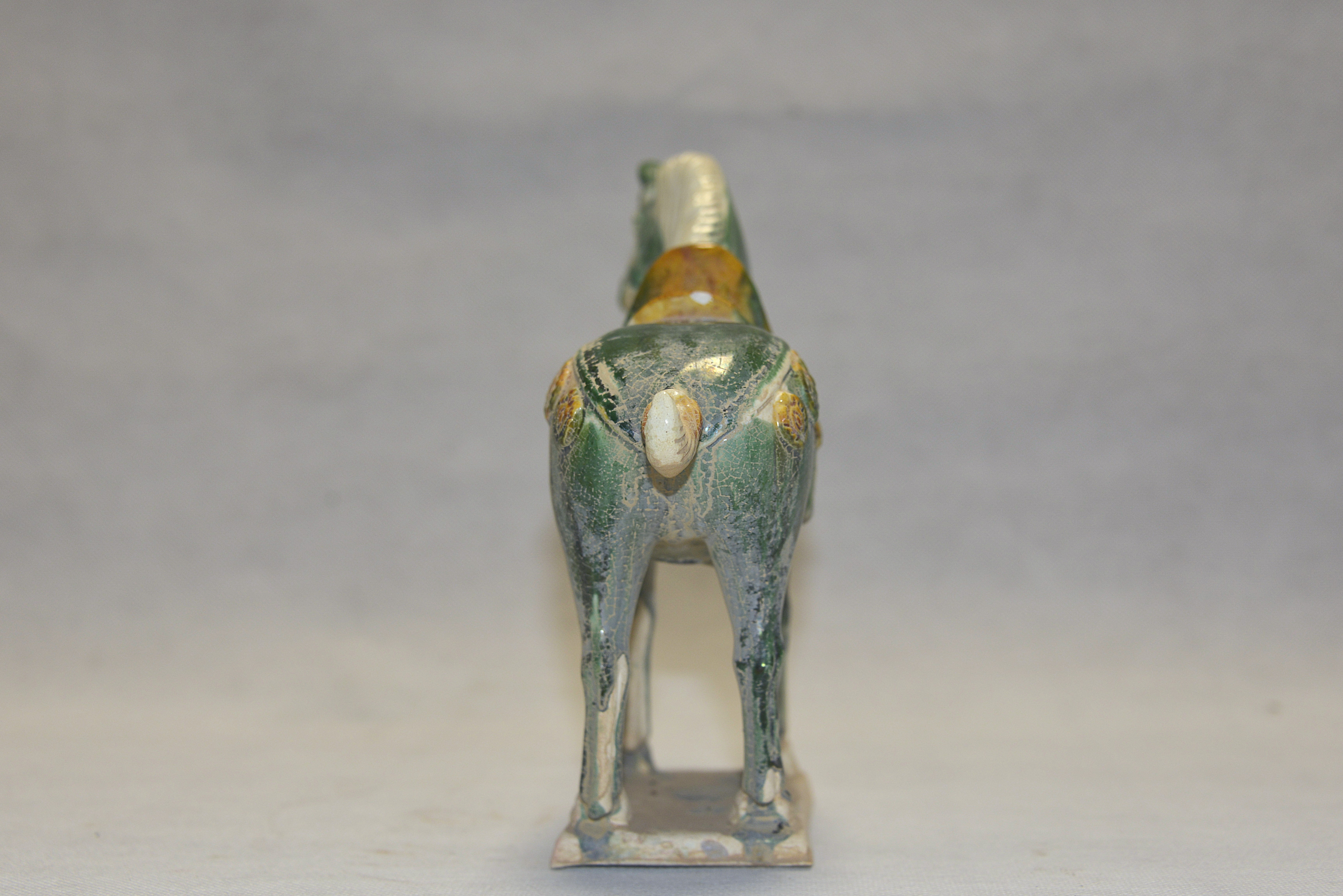 唐三彩绿釉宝饰鞍马俑  21×20×7.5cm - 5