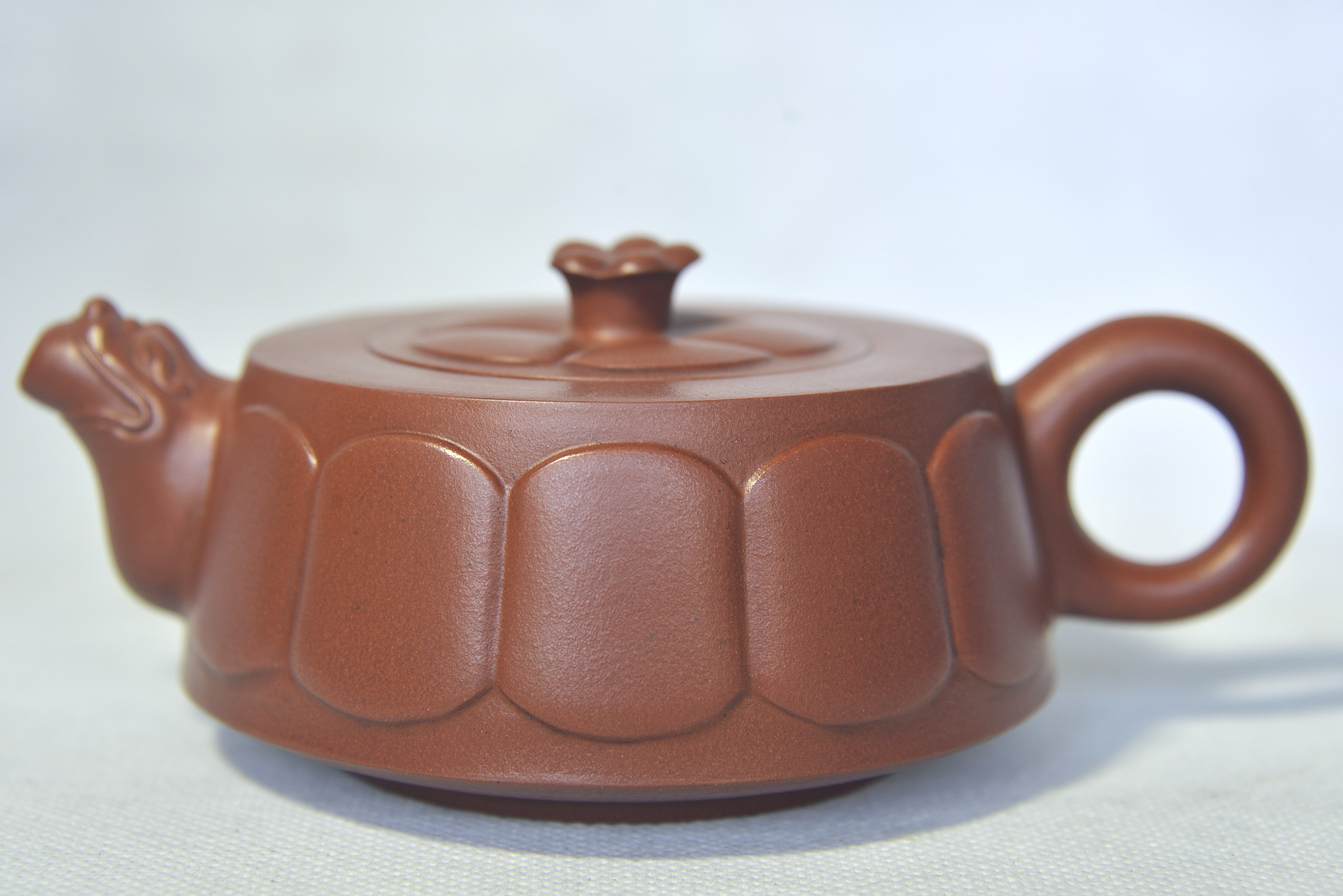 Gu Jingzhou Style Dragon-Spout Wengding Purple Clay Teapot Set (One Pot, Six Cups) Pot 7×16×6×7.5 cm; Cup 4×6.8×3.5 cm - 2
