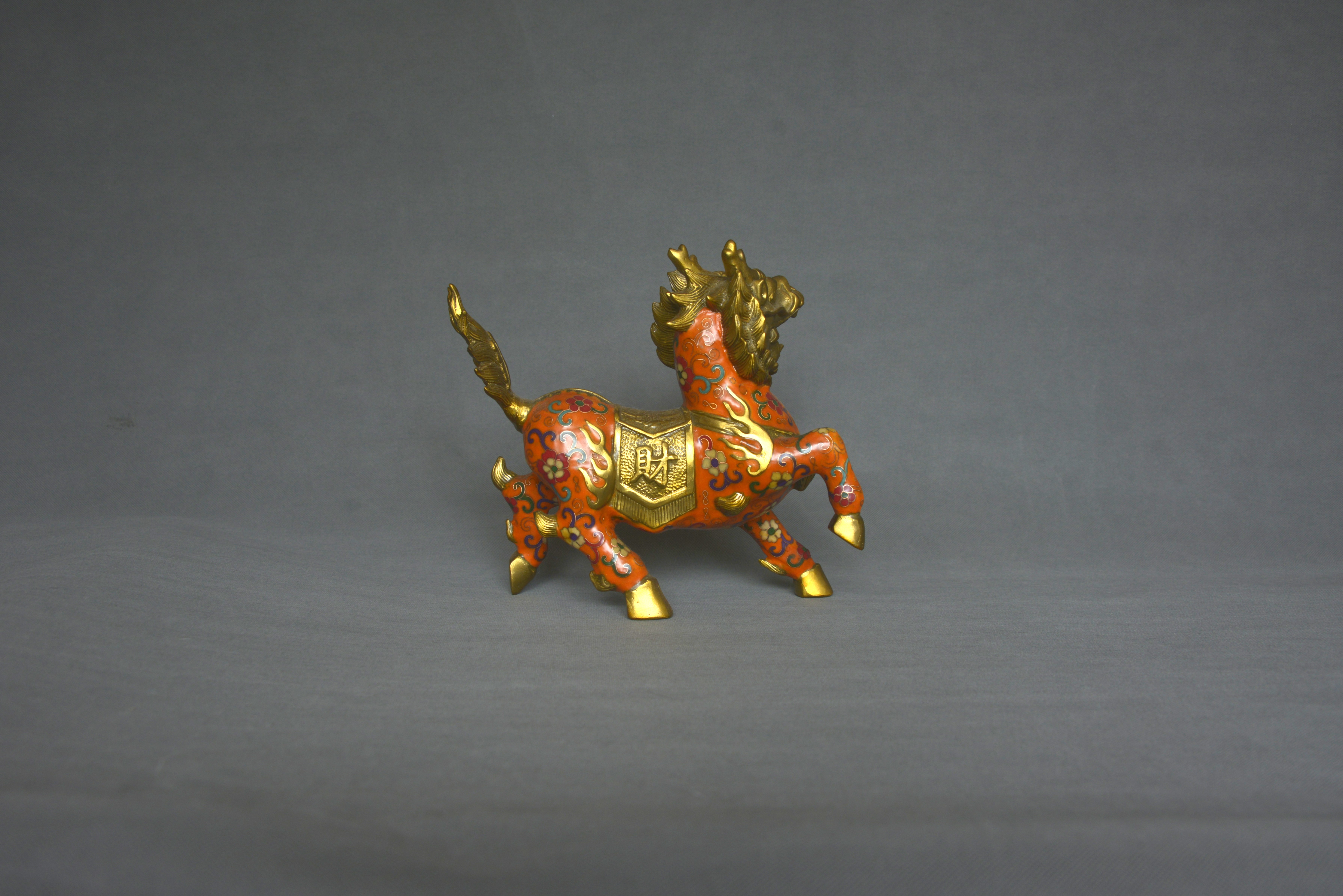 Copper Cloisonné Auspicious Qilin Ornament 24×23×10 cm - 2