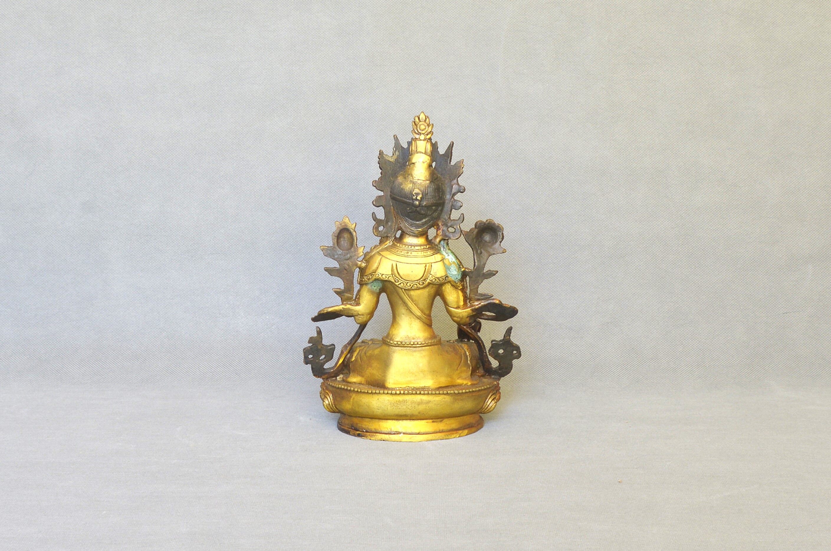 铜鎏金白度母造像  21.5×13.5×8cm - 2