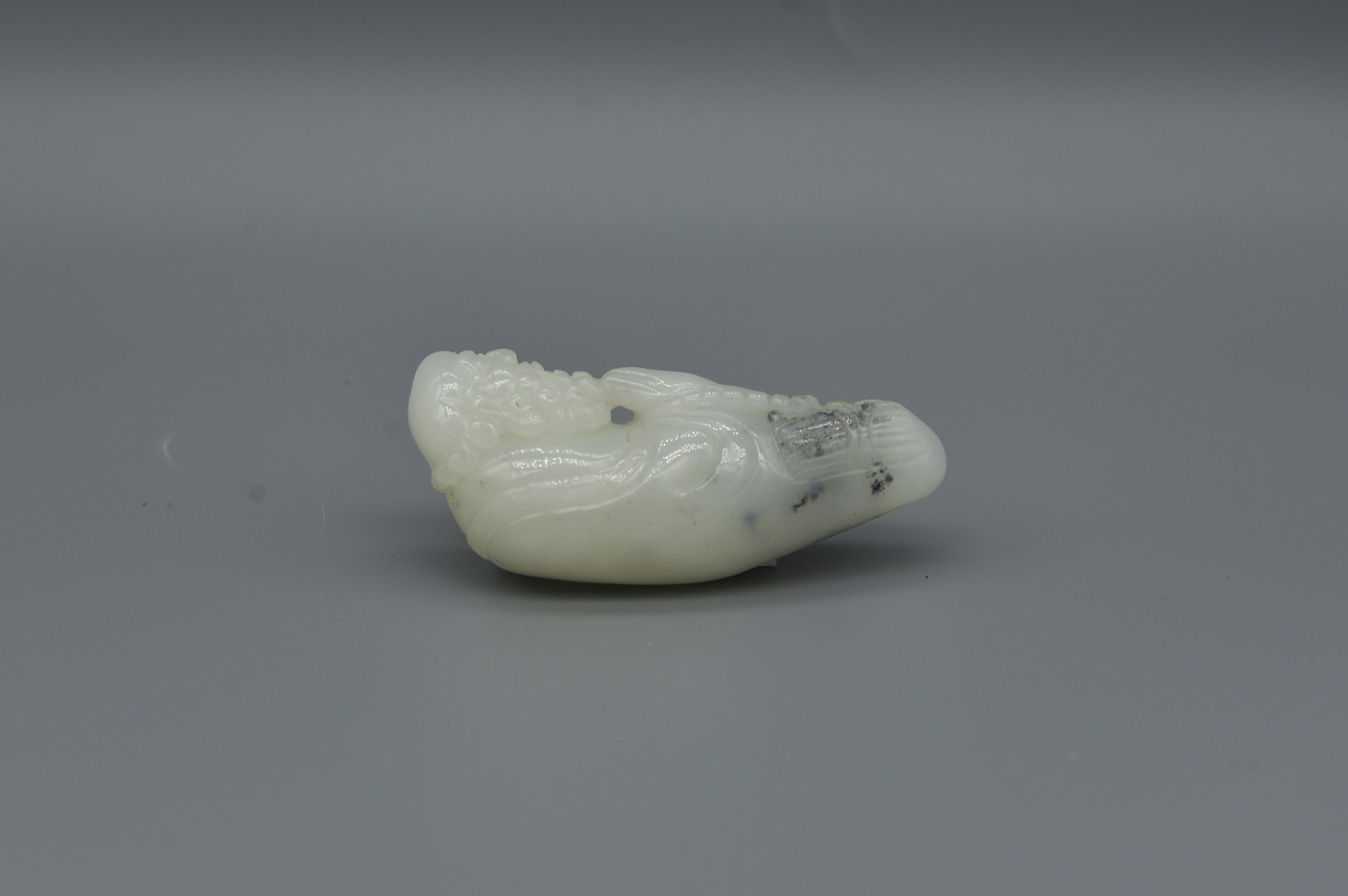 和田白玉籽料达摩悟道把件  7.5×3×2.5cm  重81.59g - 2