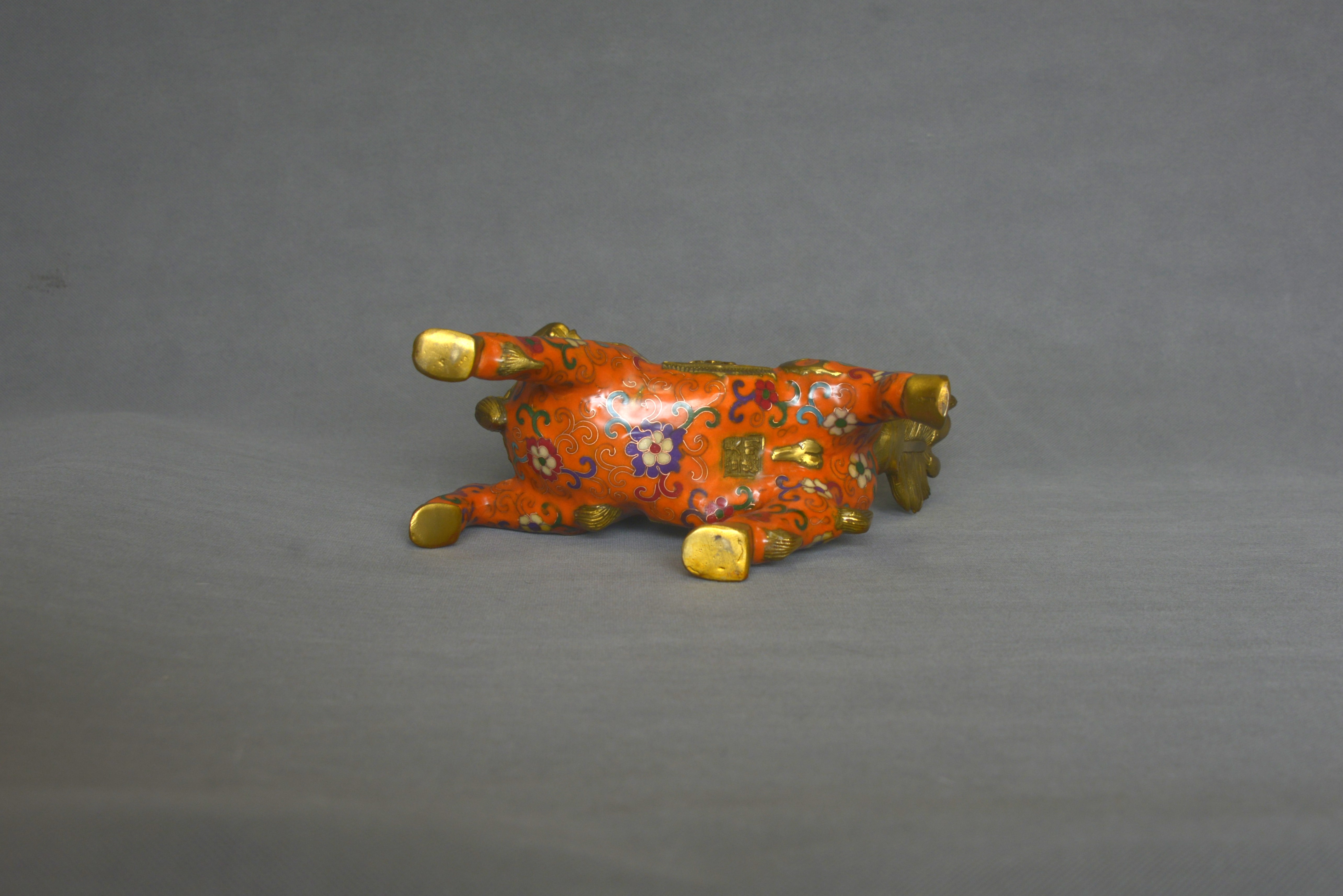 Copper Cloisonné Auspicious Qilin Ornament 24×23×1 cm - 6