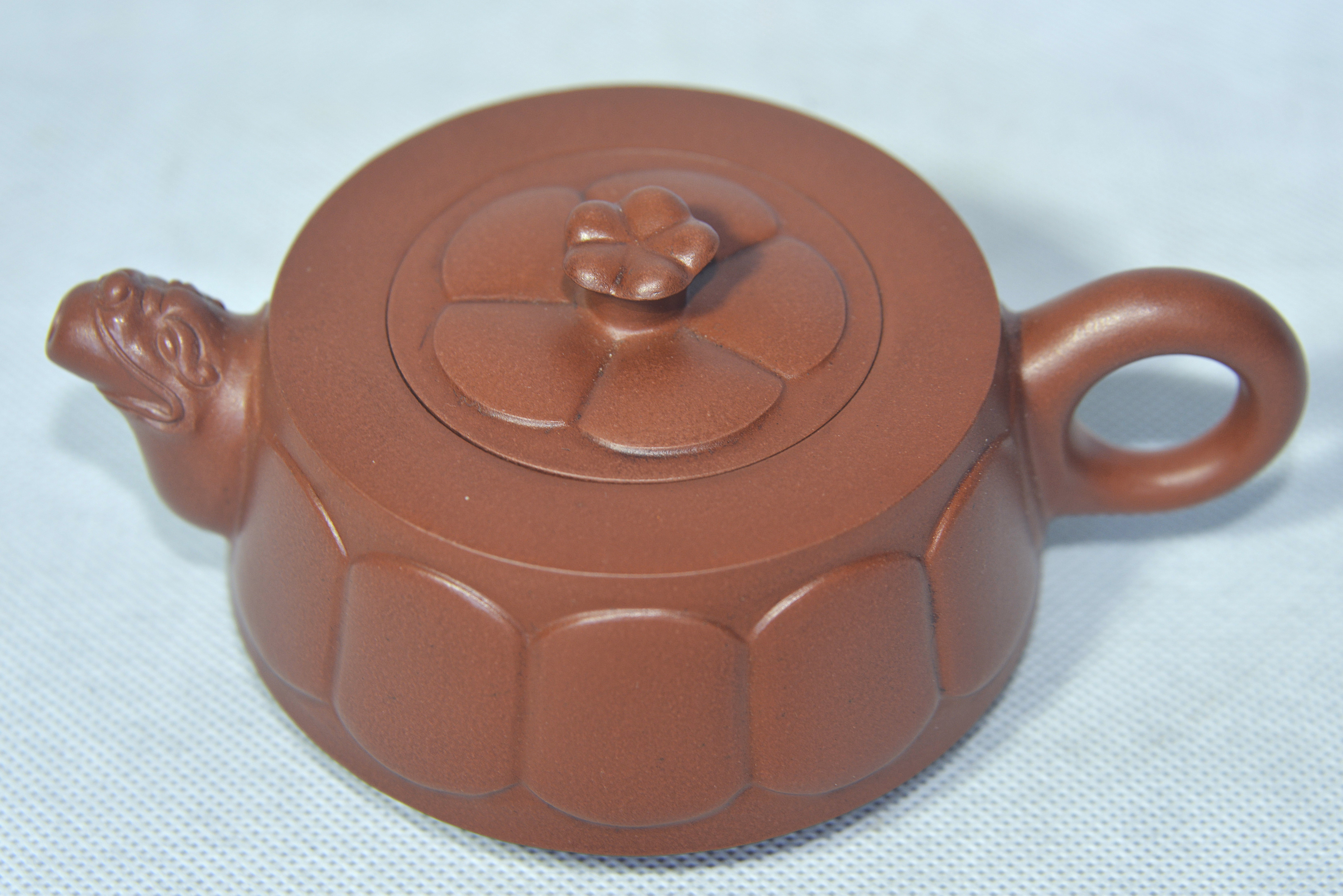 Gu Jingzhou Style Dragon-Spout Wengding Purple Clay Teapot Set (One Pot, Six Cups) Pot 7×16×6×7.5 cm; Cup 4×6.8×3.5 cm - 3