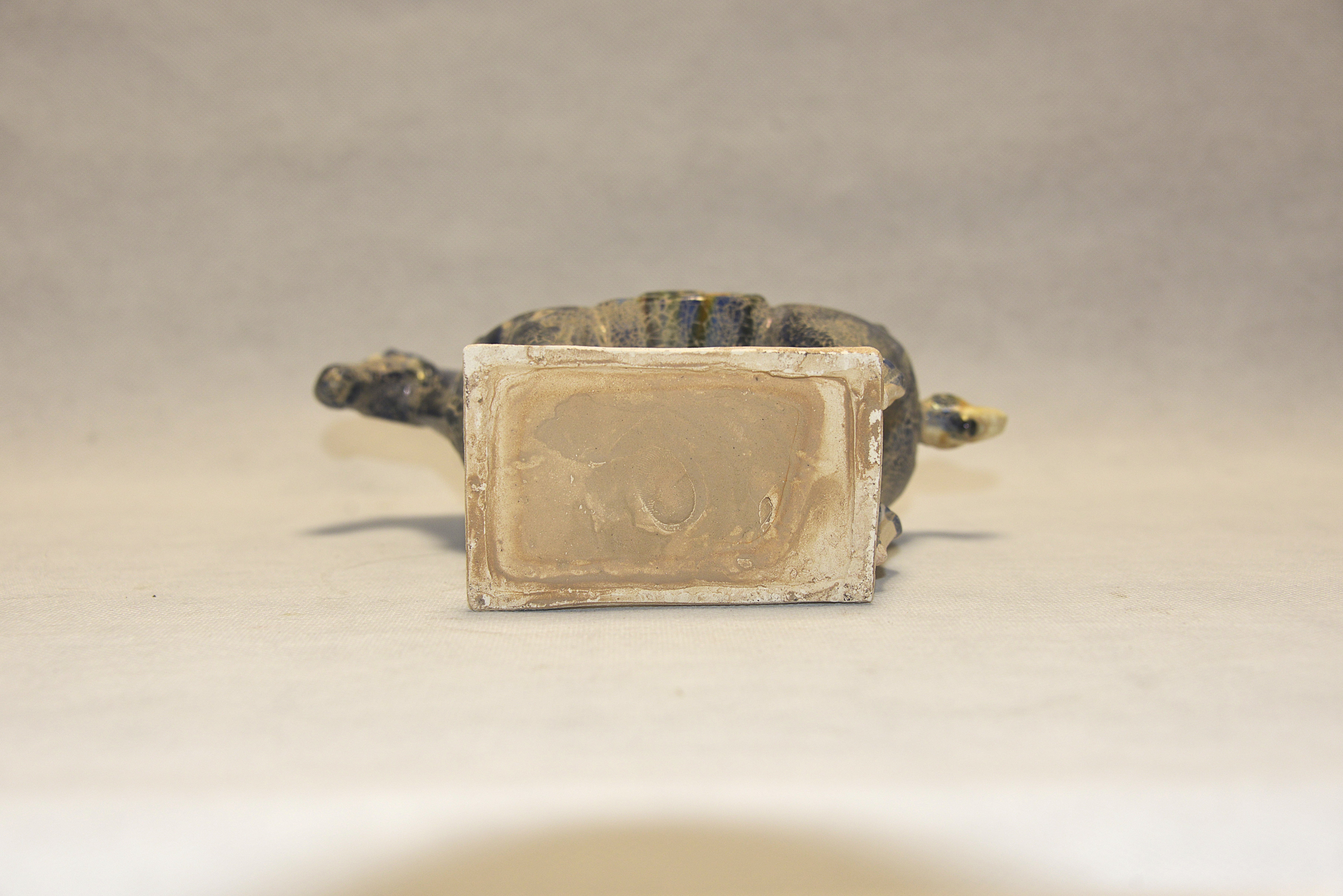 唐三彩蓝釉鞍马陶俑  23×21×8cm - 5