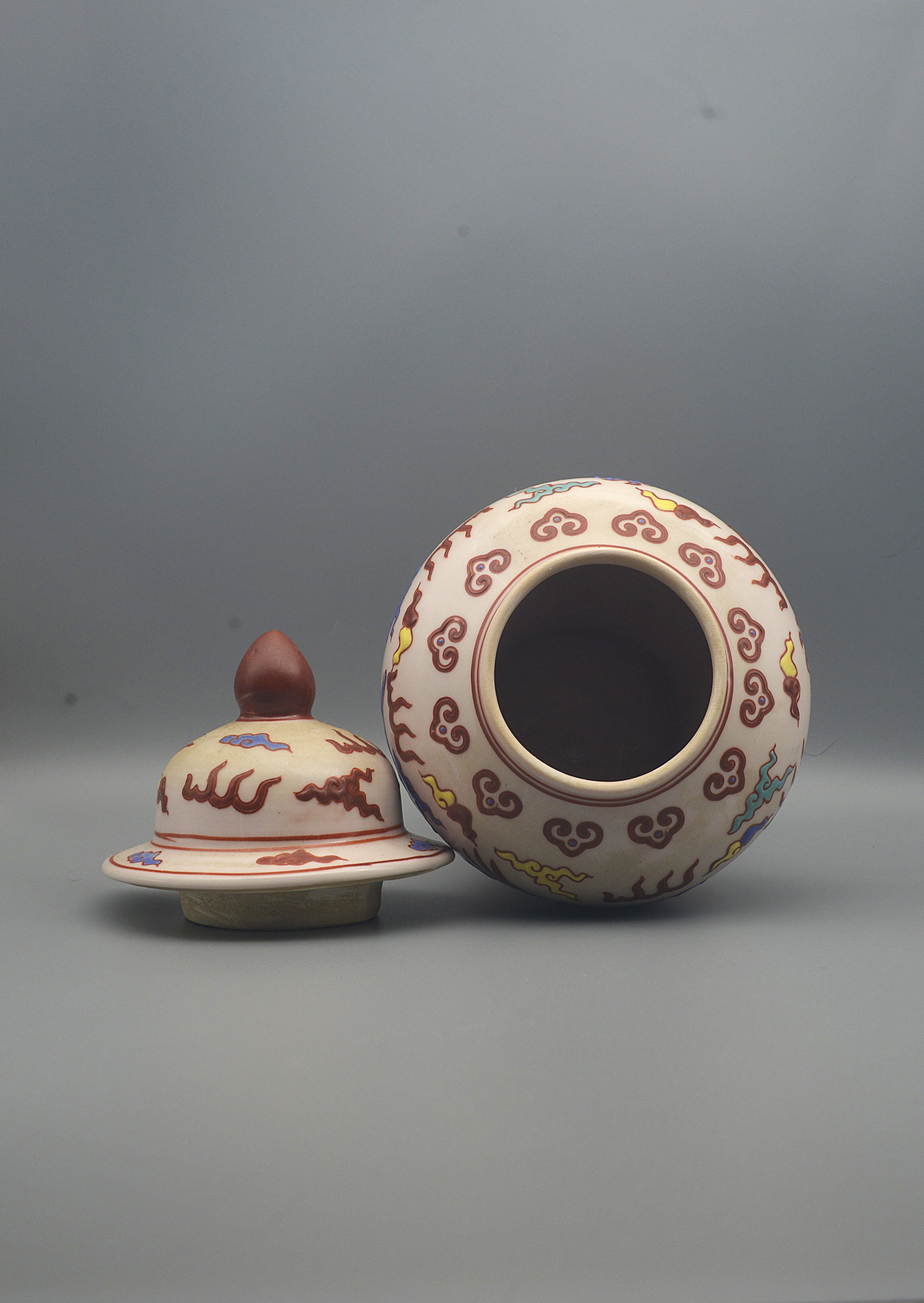 大明成化款五彩龙凤纹将军罐   25×22.5×8.6×6.8cm - 3