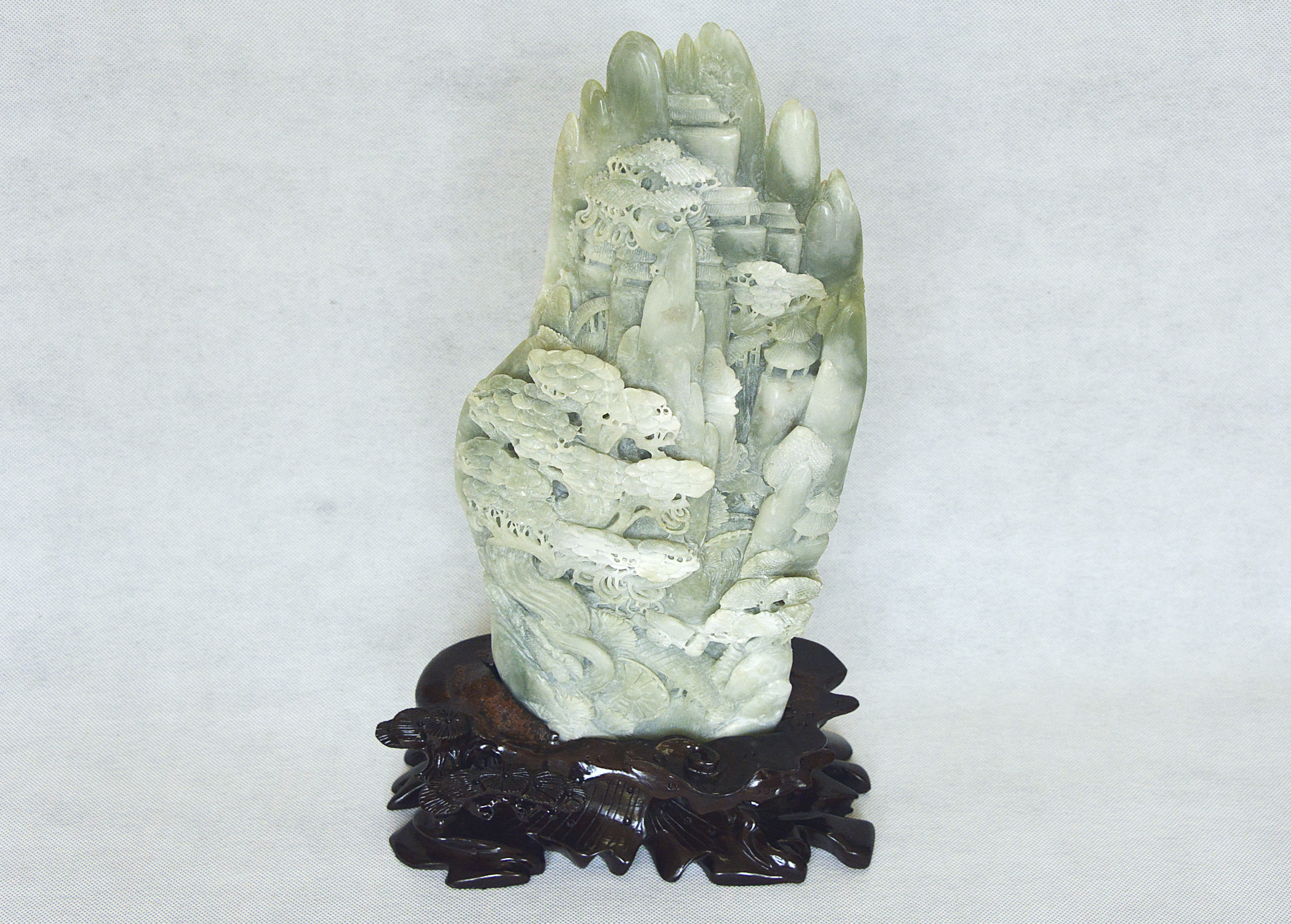 和田玉深山雅居山水山子摆件 重4242g - 3