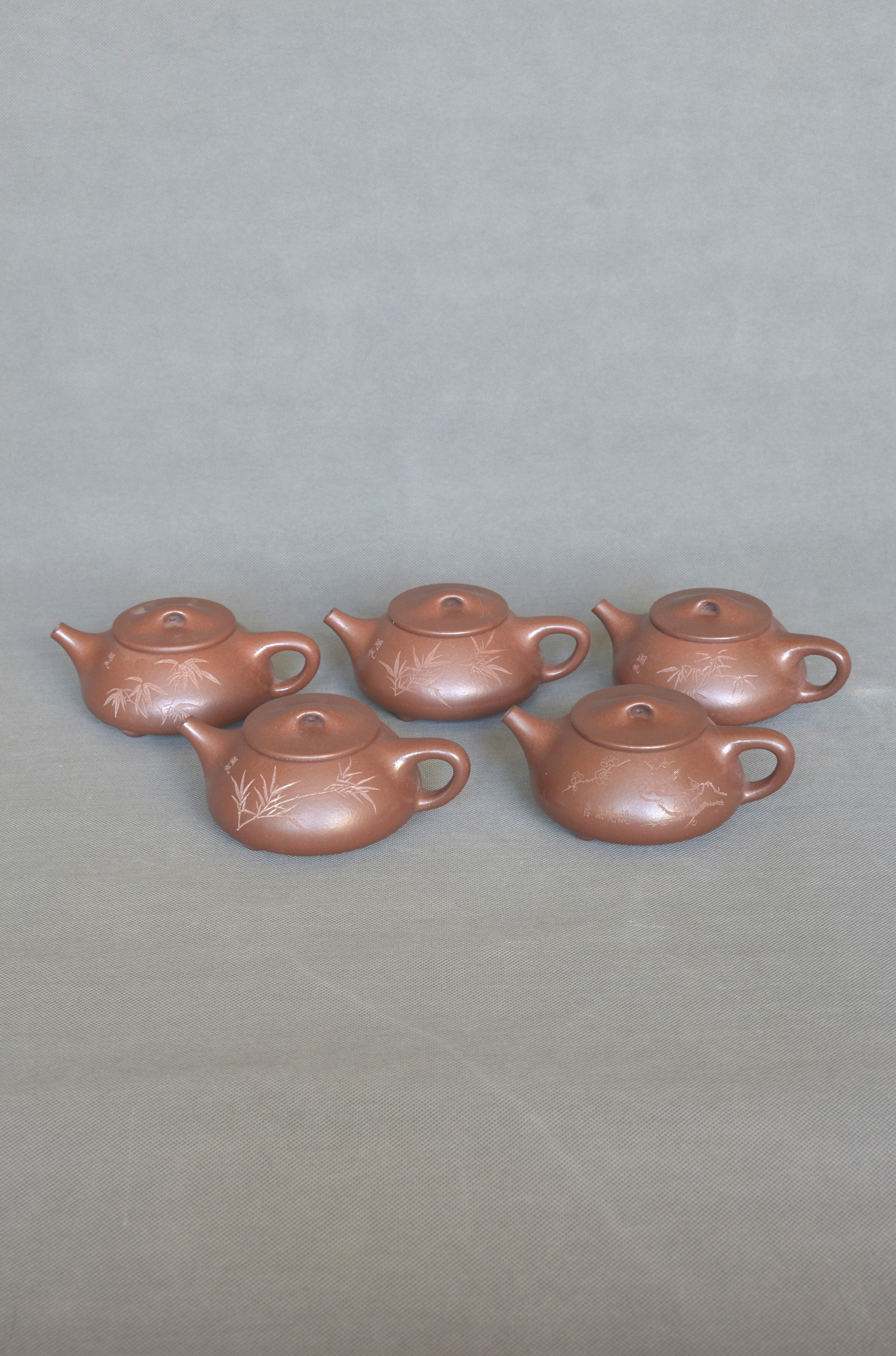 Gu Jingzhou Five Friends Shitiao Zisha Teapot Set (with Guest Teapot) 200cc - 2