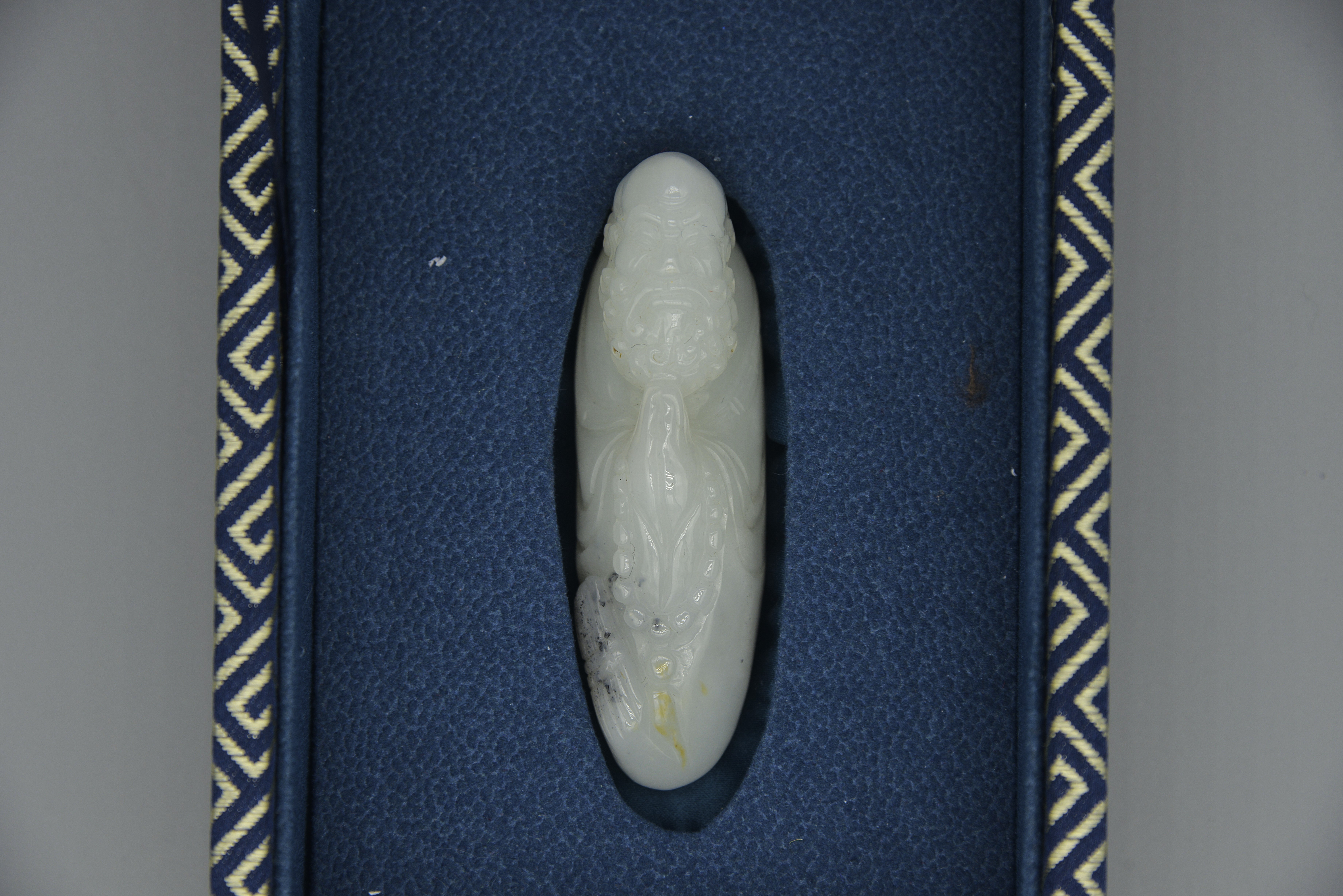和田白玉籽料达摩悟道把件  7.5×3×2.5cm  重81.59g - 4