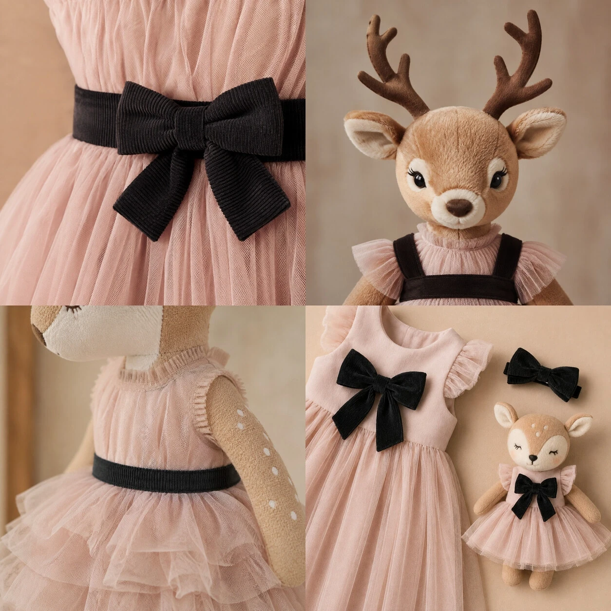 Creating a Coordinated Dress, Hair Accessory and Deer Toy Collection detail