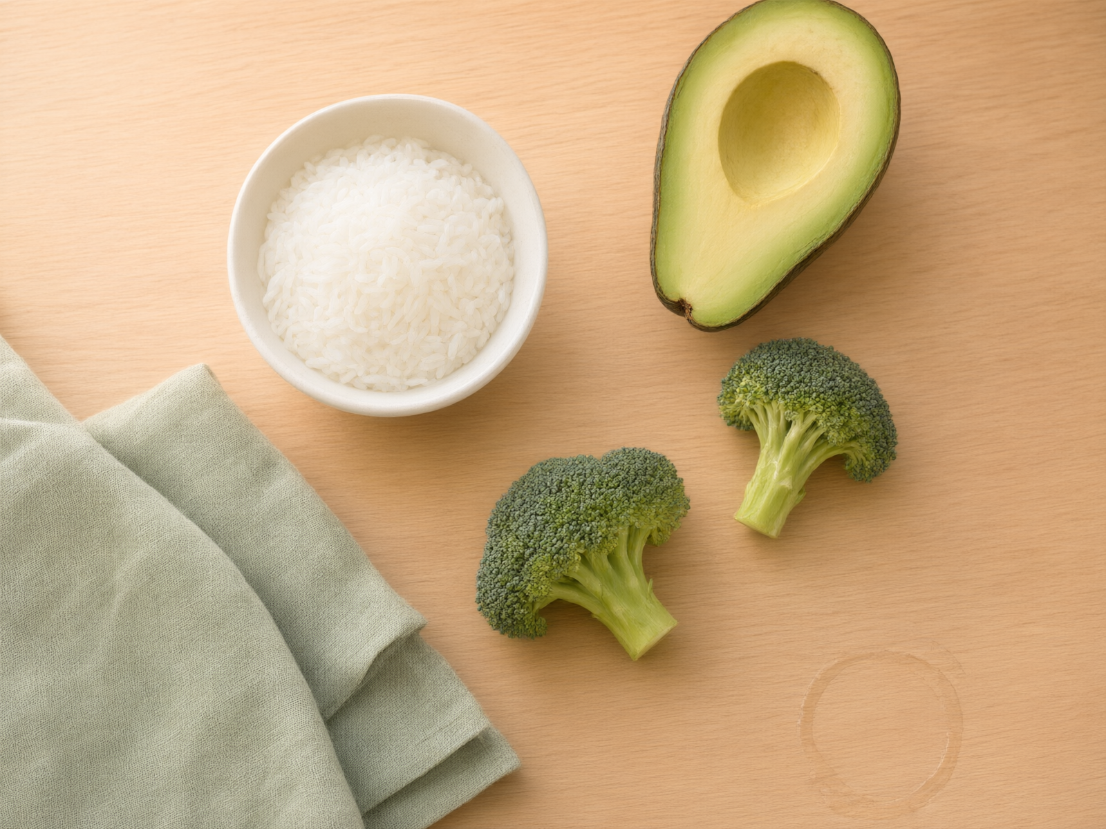 Overhead shot of healthy konjac dry rice