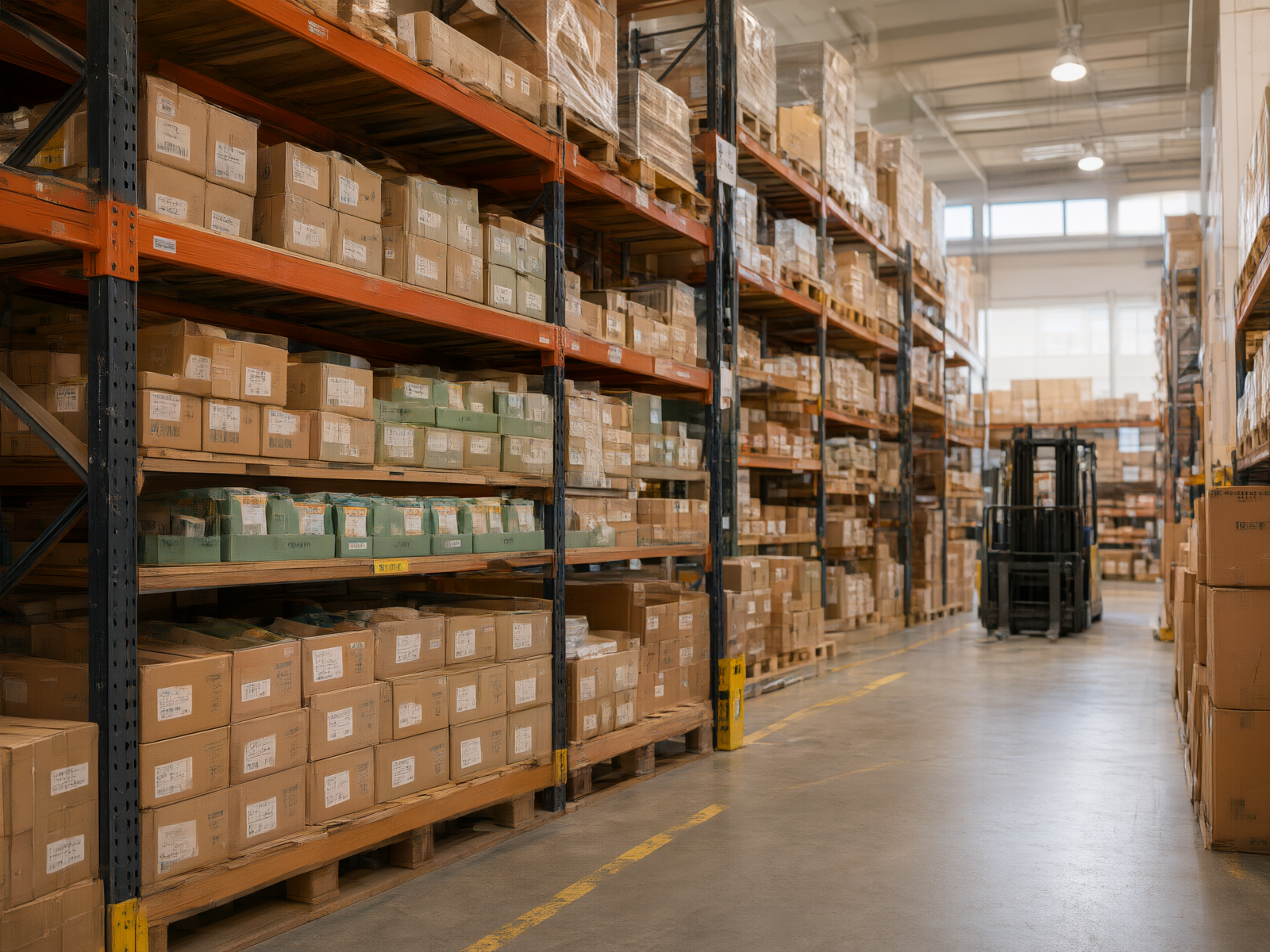 Warehouse inventory management shelves