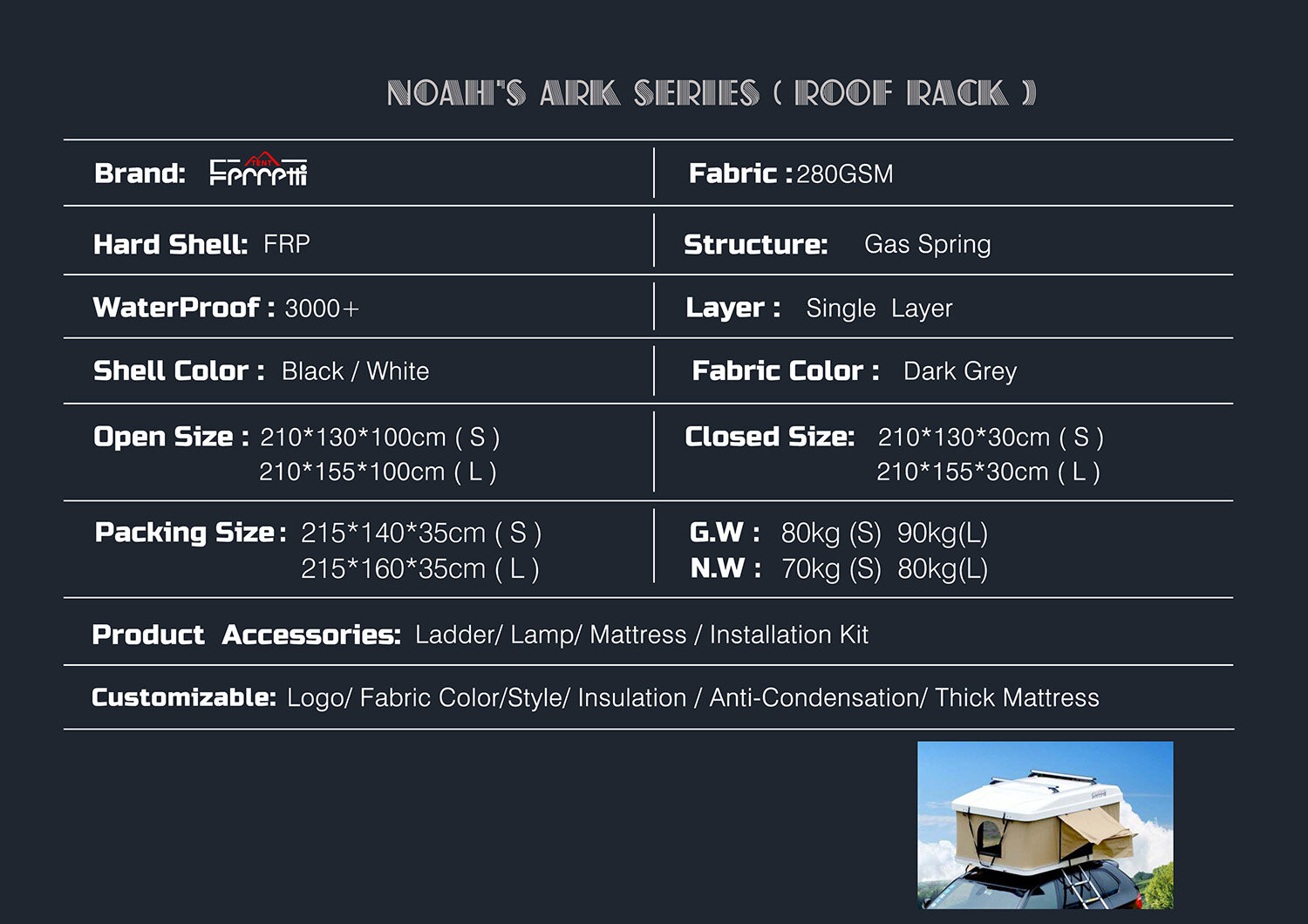 Noah's Ark Rooftop Tent Wiht Roof Rack 3