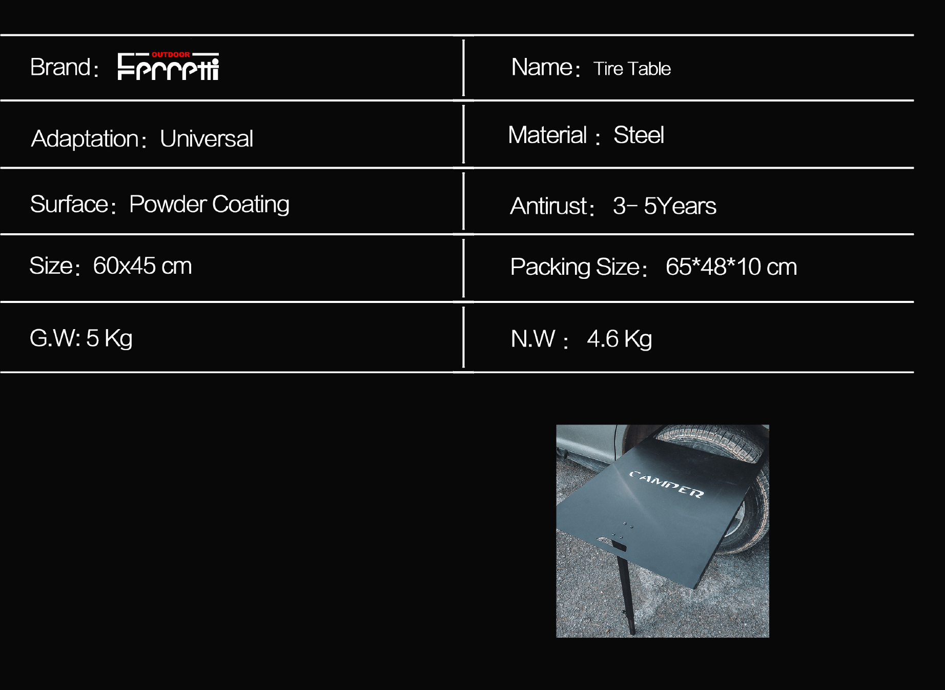 Tire Table F02 3