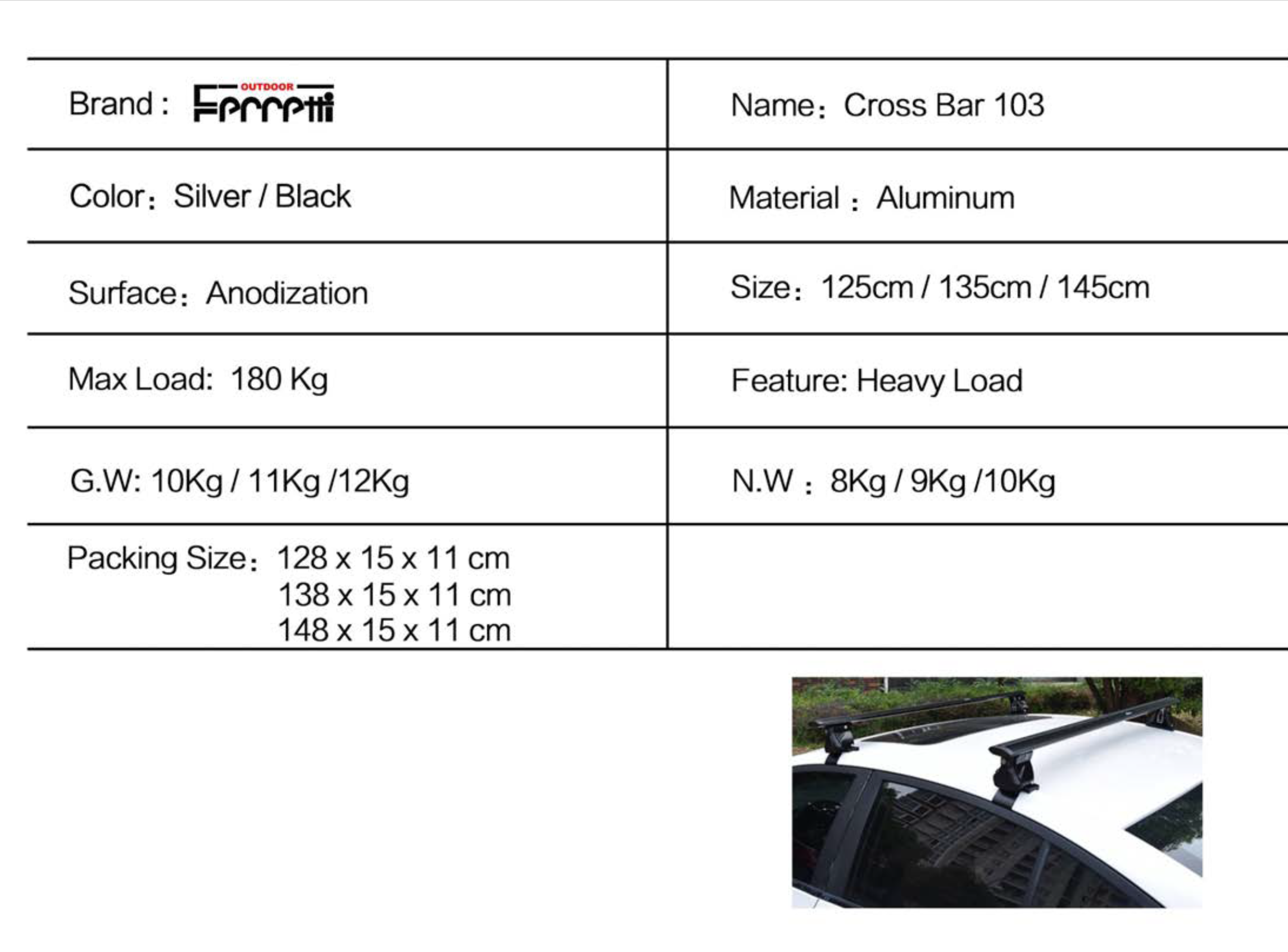 Modular Roof Rack System Crossbar 104 4
