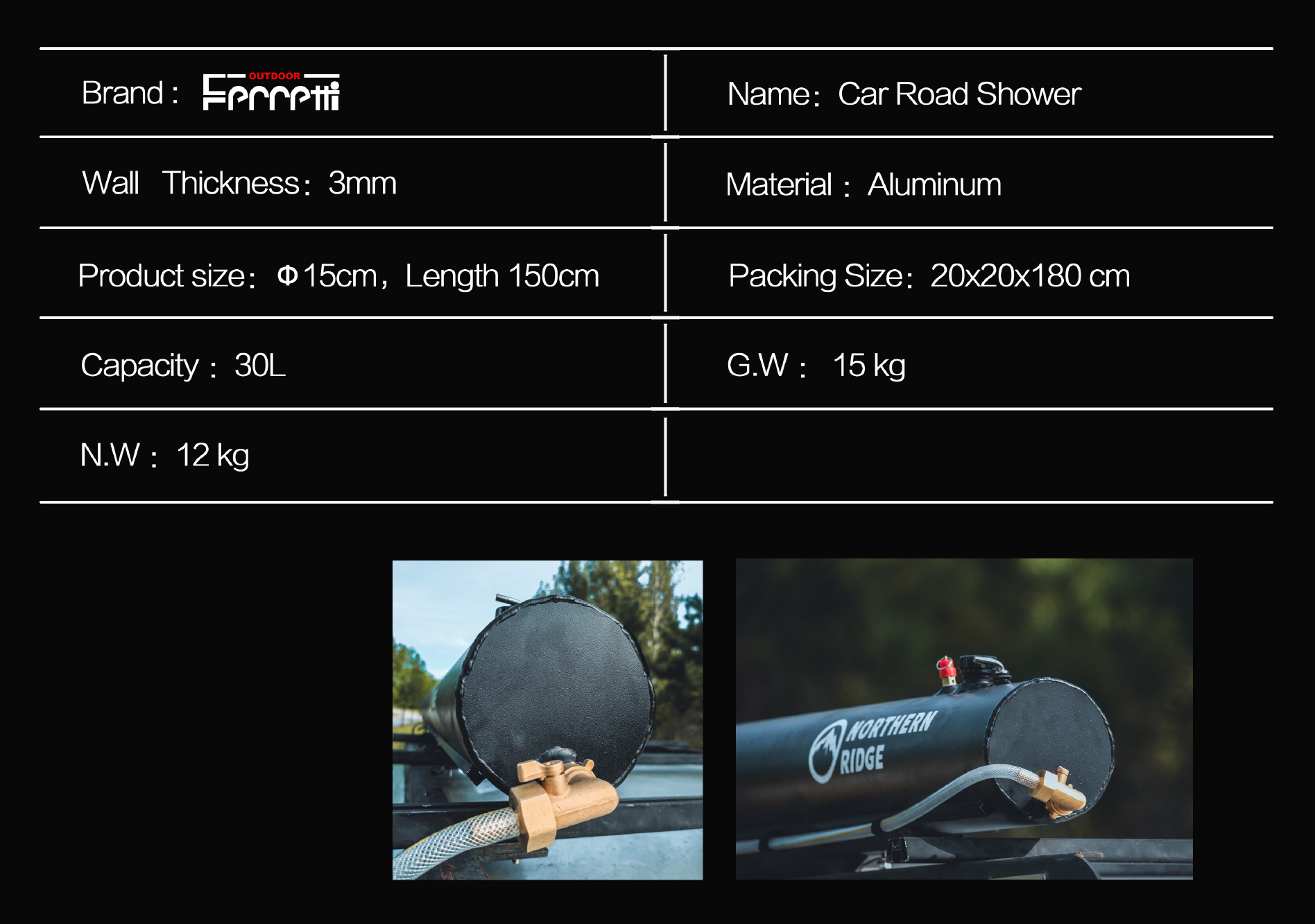 Car Road Shower 30L 3