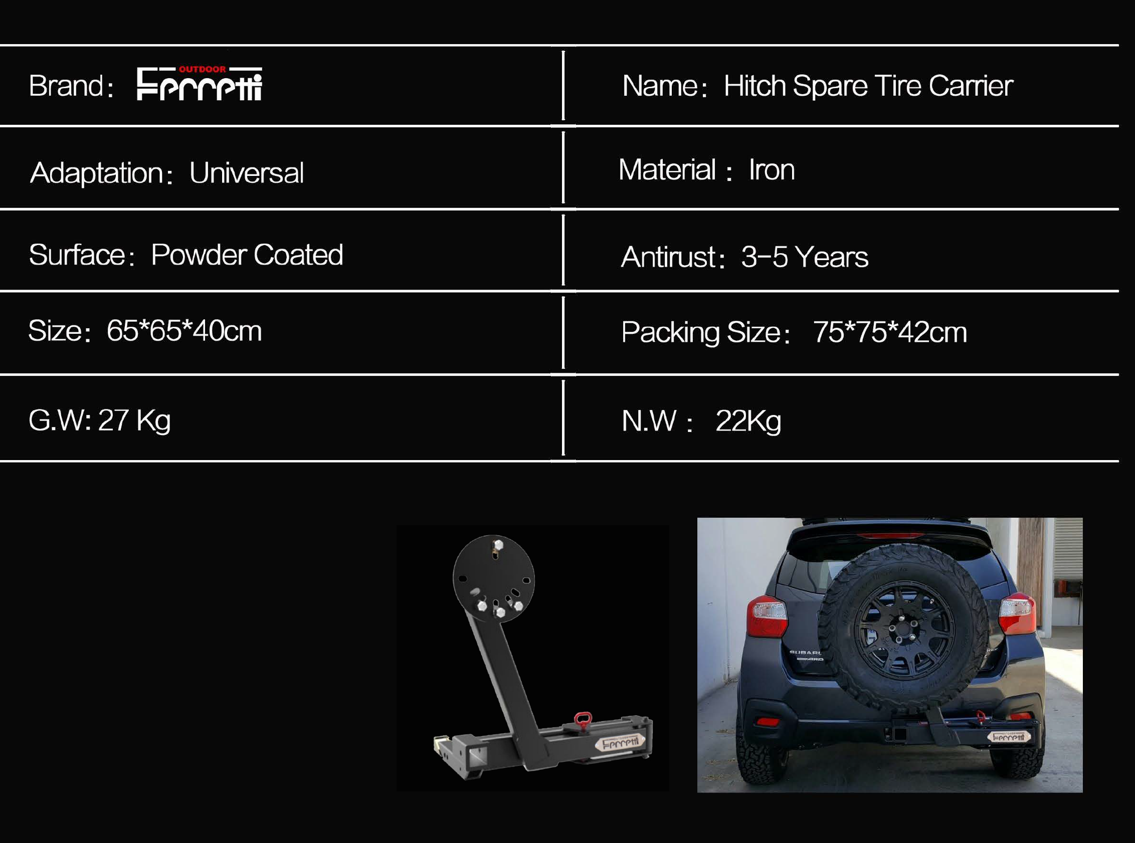 Hitch Tire Carrier F11 2