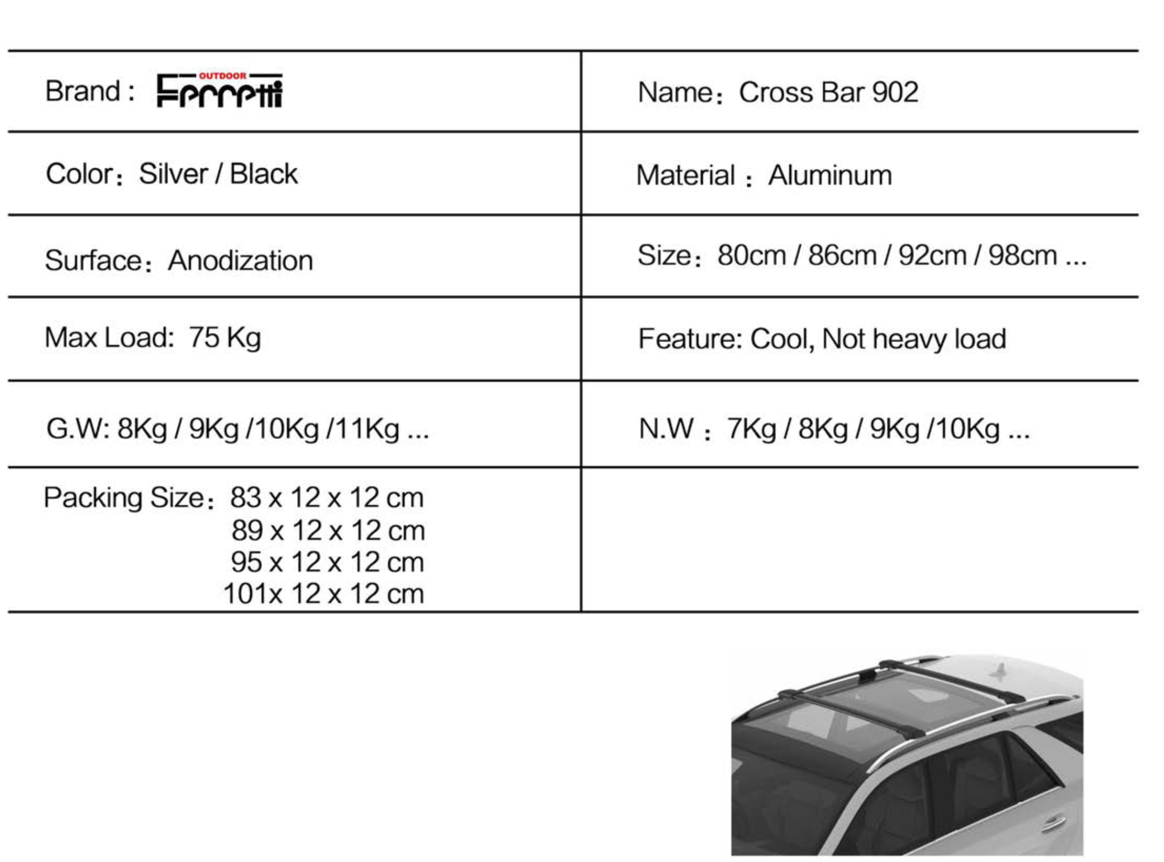 Lightweight Crossbars 902 4