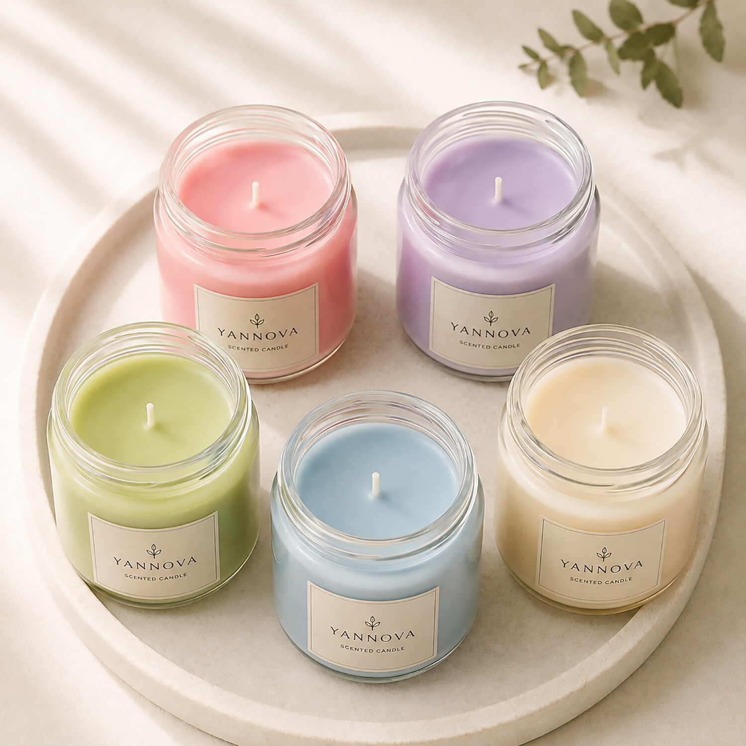 Custom Private Label Aromatherapy Glass Jar Candles | Luxury Soy Wax Scented Candles