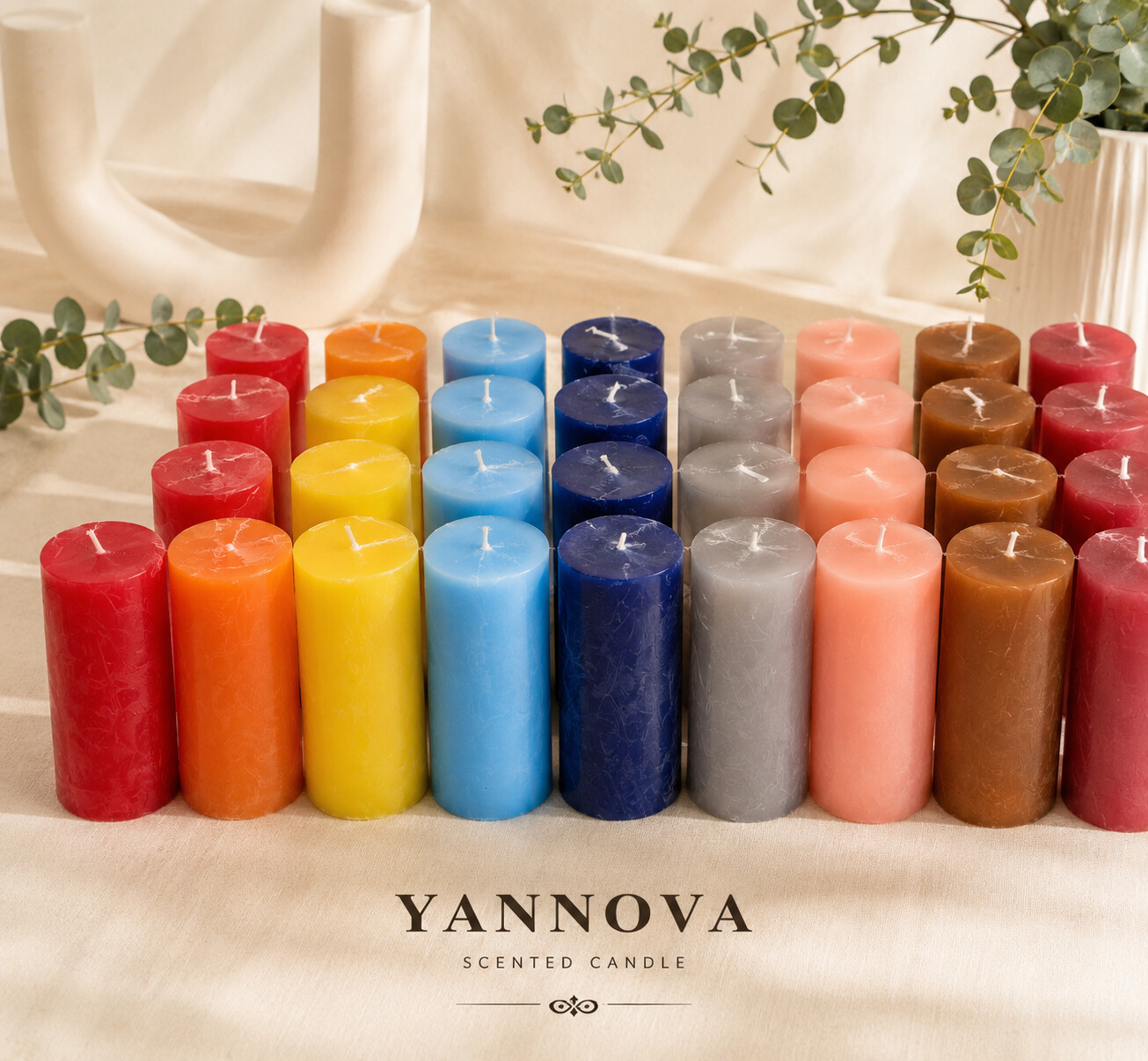 Christmas Decor Candle – Holiday White Pillar Candles