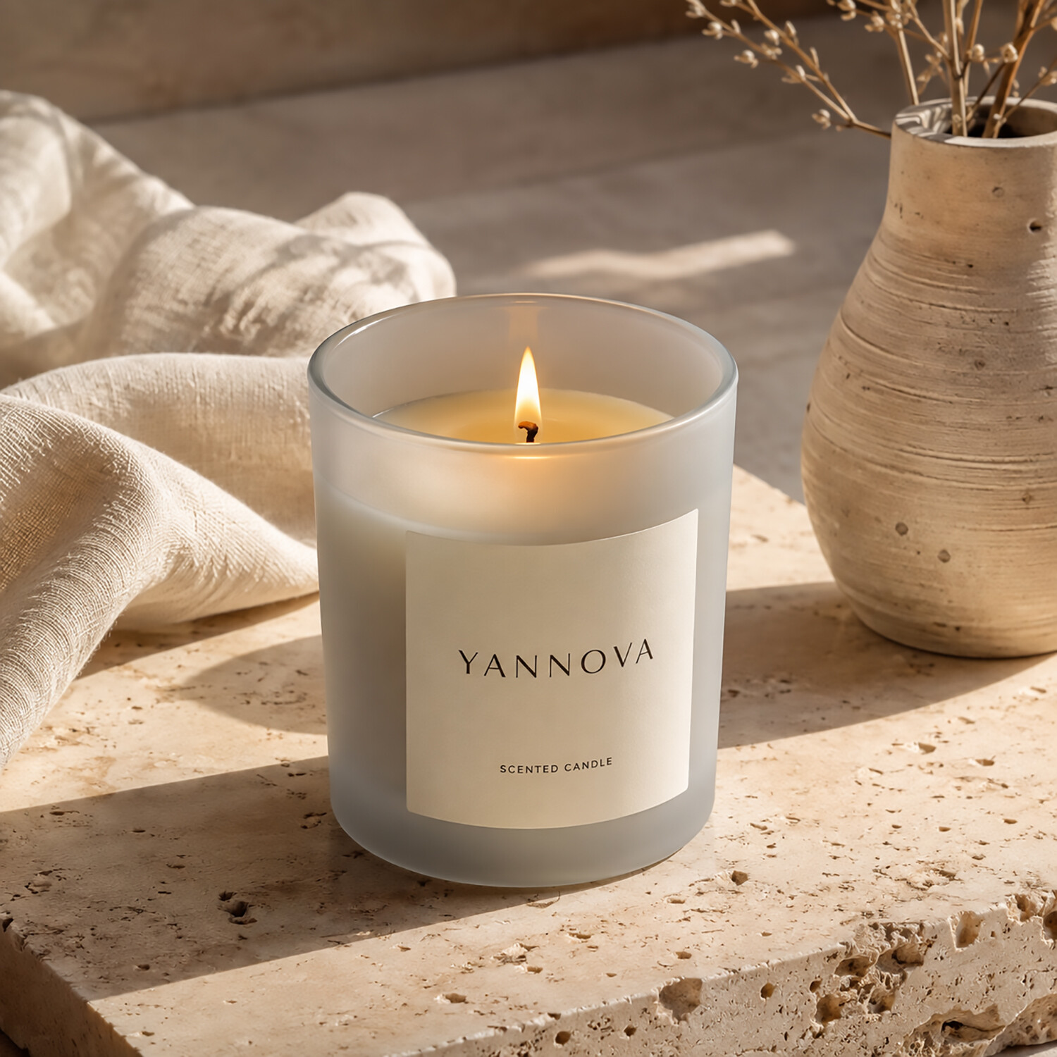 Pine & Caramel Scented Candle 18Oz