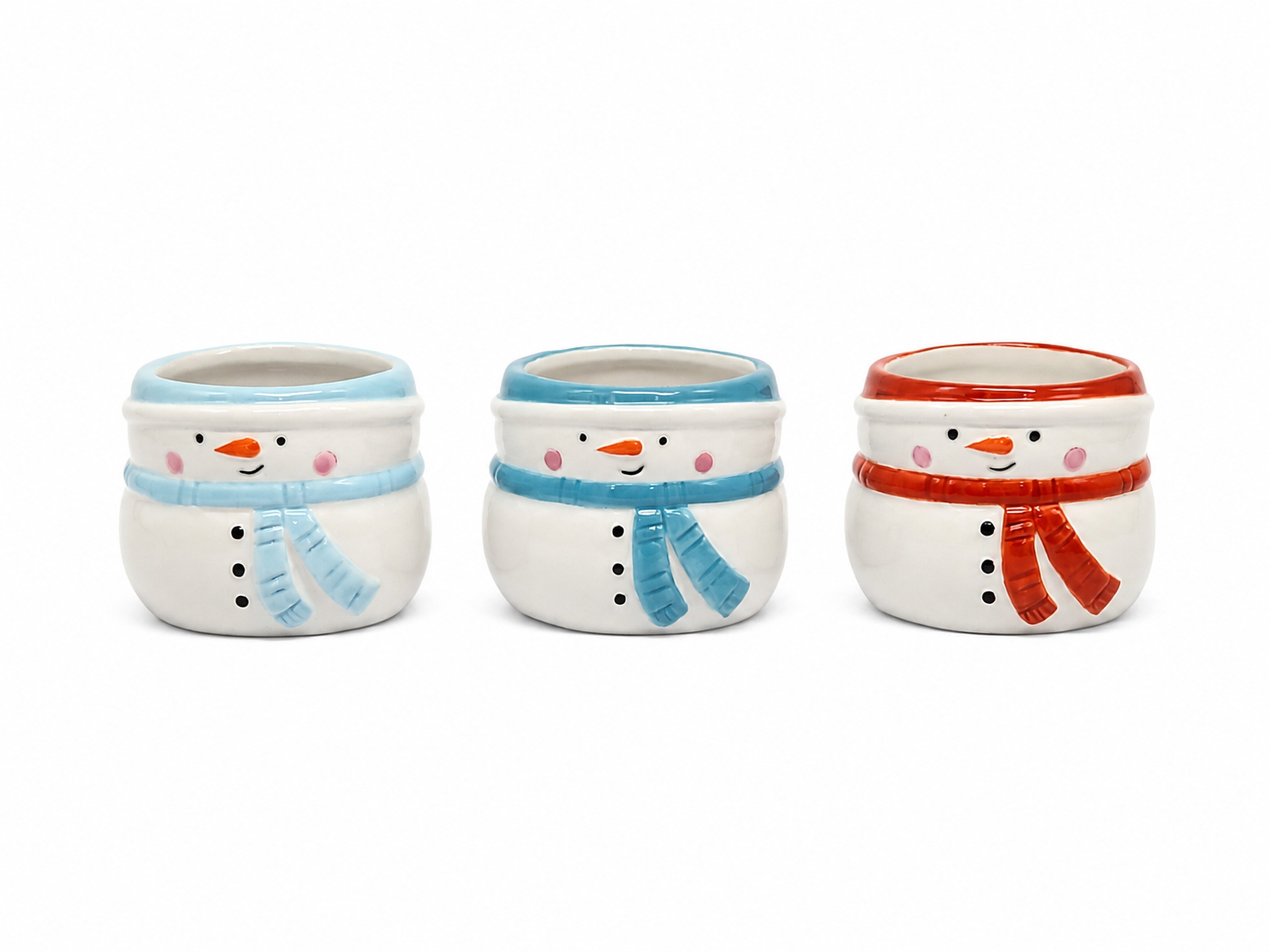 Snowman Ceramic Flower Pot Set of 3