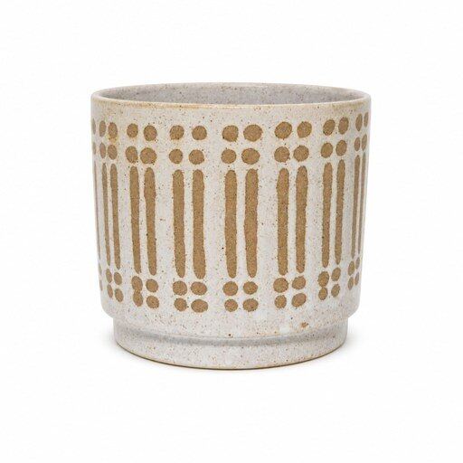 Vertical Stripe Dot Ceramic Planter