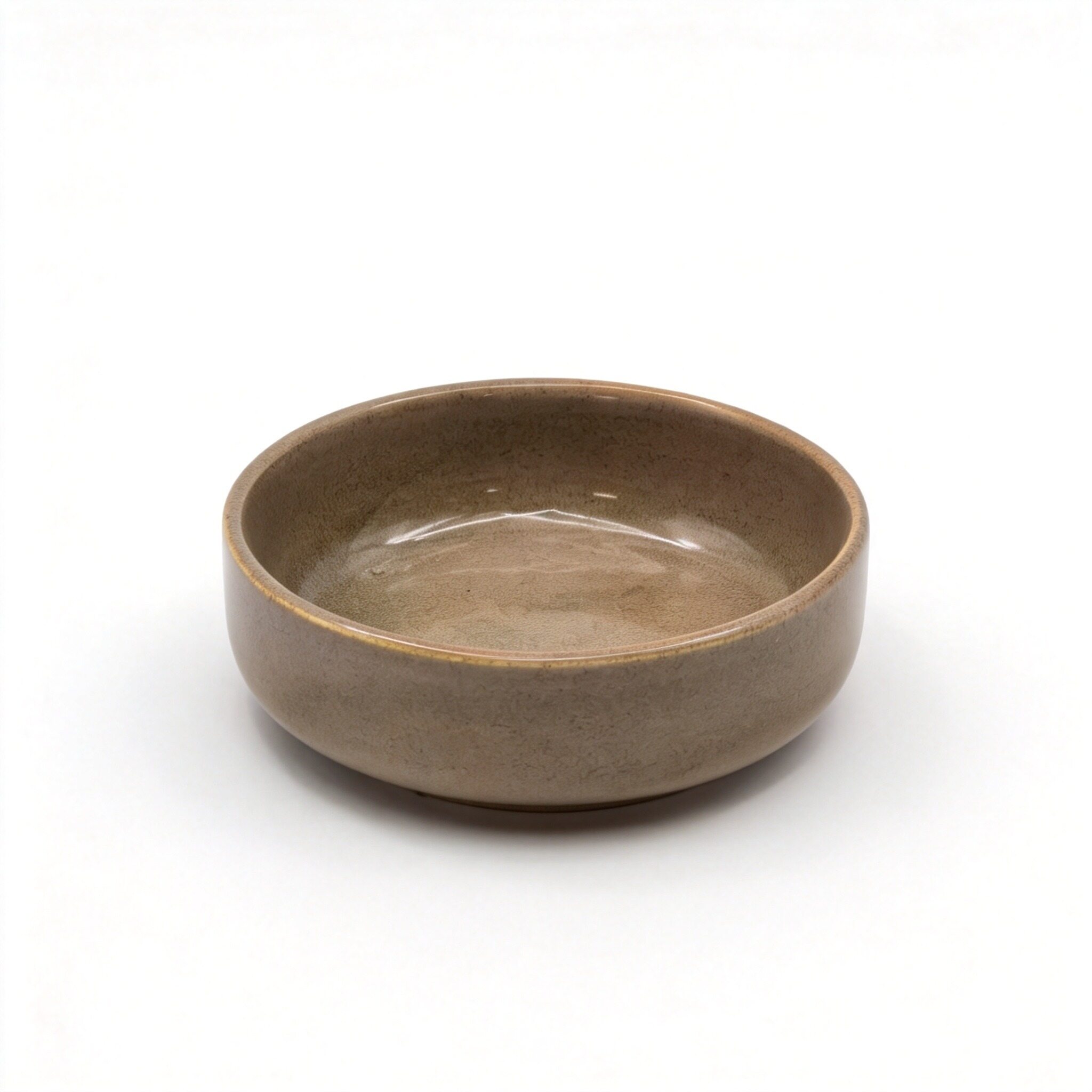 Brown Ceramic Shallow Bowl