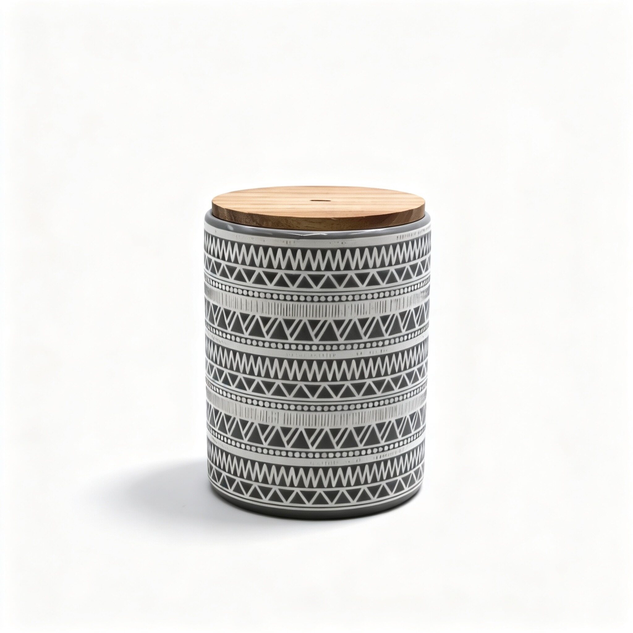 Grey Tribal-Pattern Medium Jar