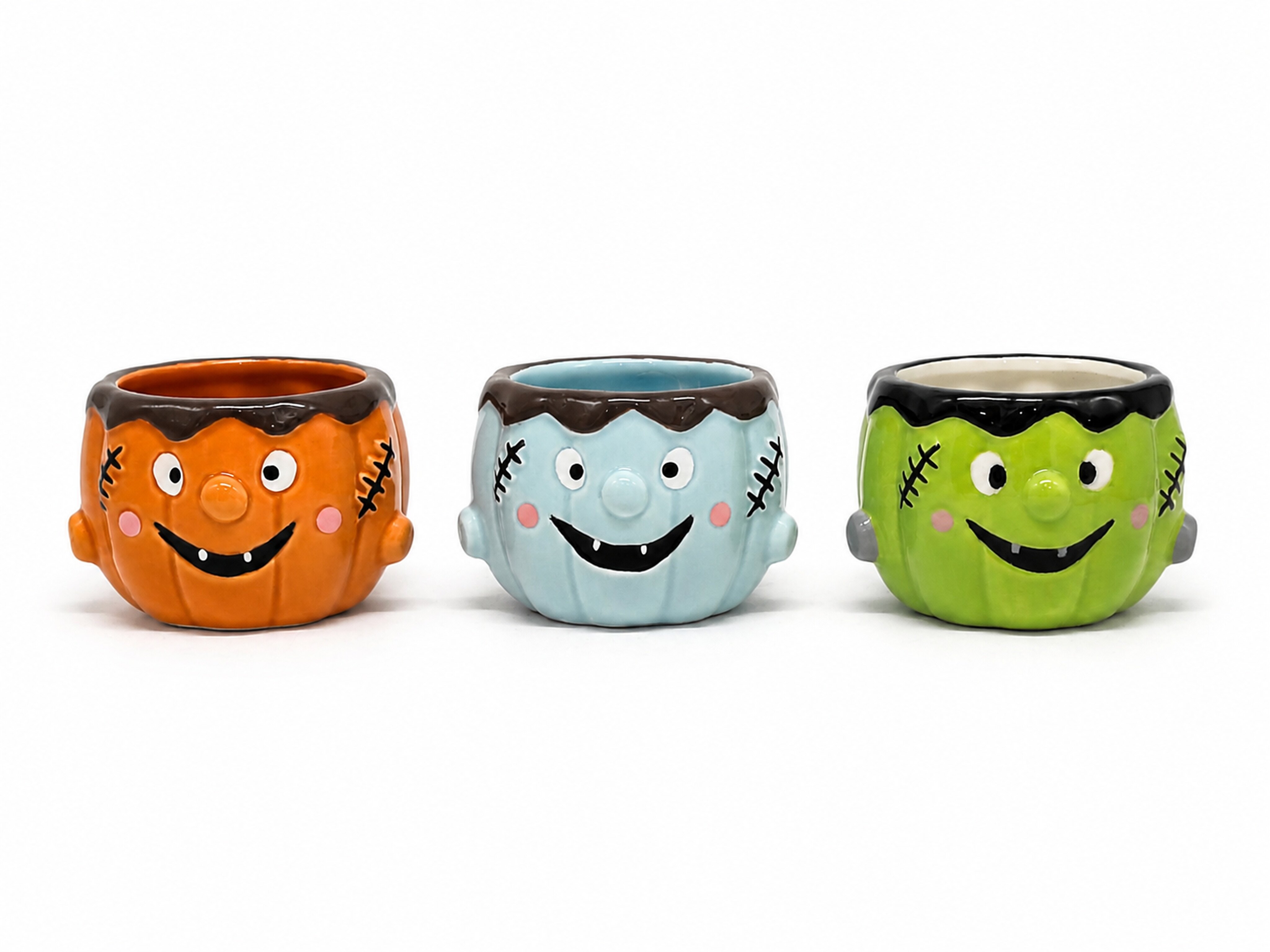 Halloween Monster Ceramic Flower Pot Set of 3