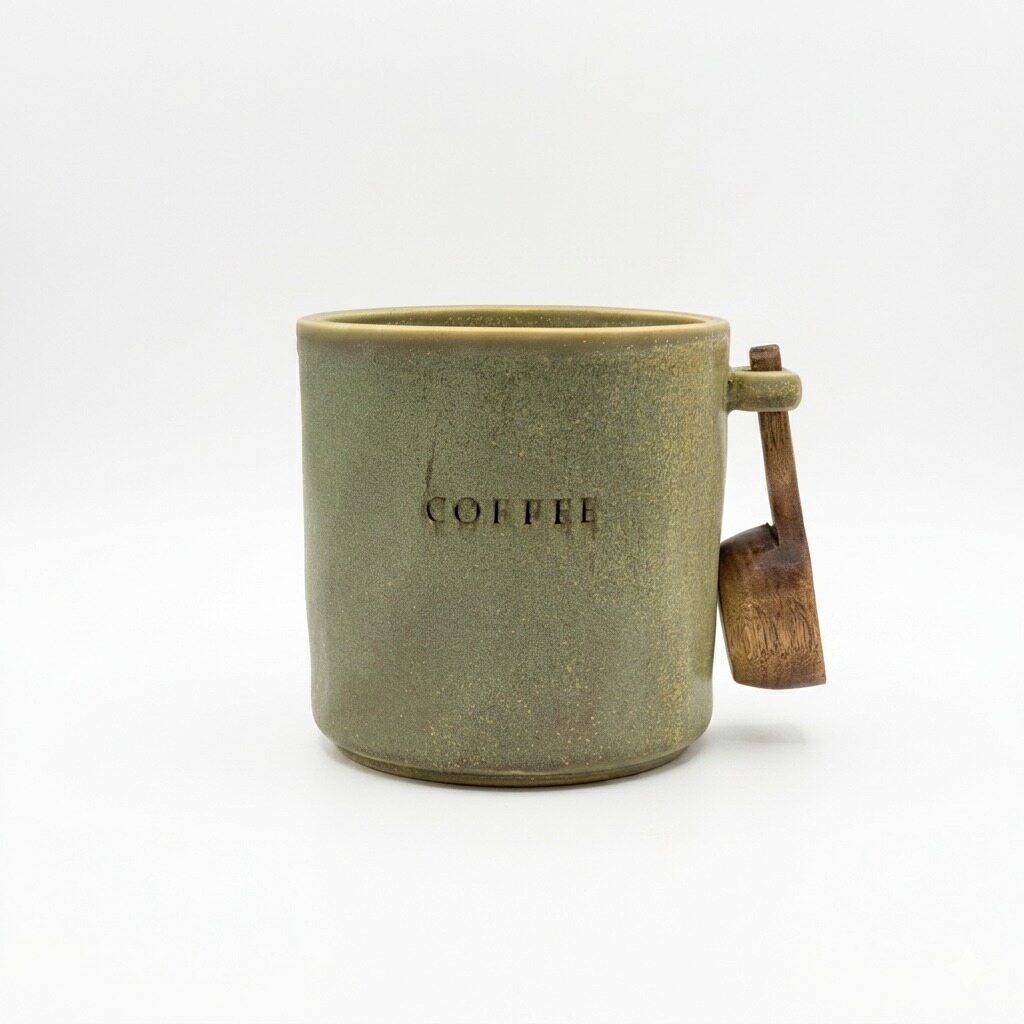 Green Embossed Coffee Canister