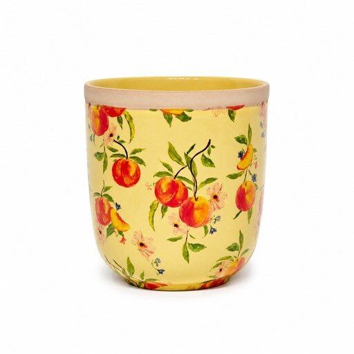 Yellow Floral Ceramic Planter