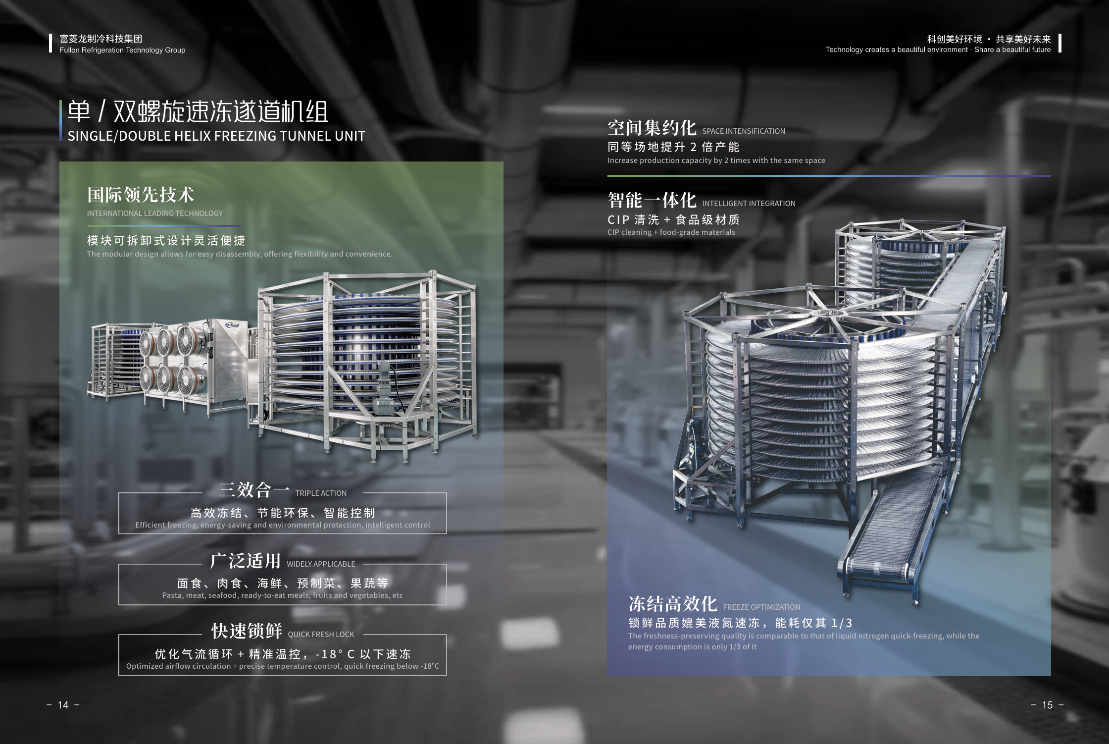 Single/Double Helix Freezing Tunnel Unit