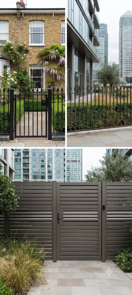 London aluminum fence customization options, traditional, modern and commercial metal fencing styles